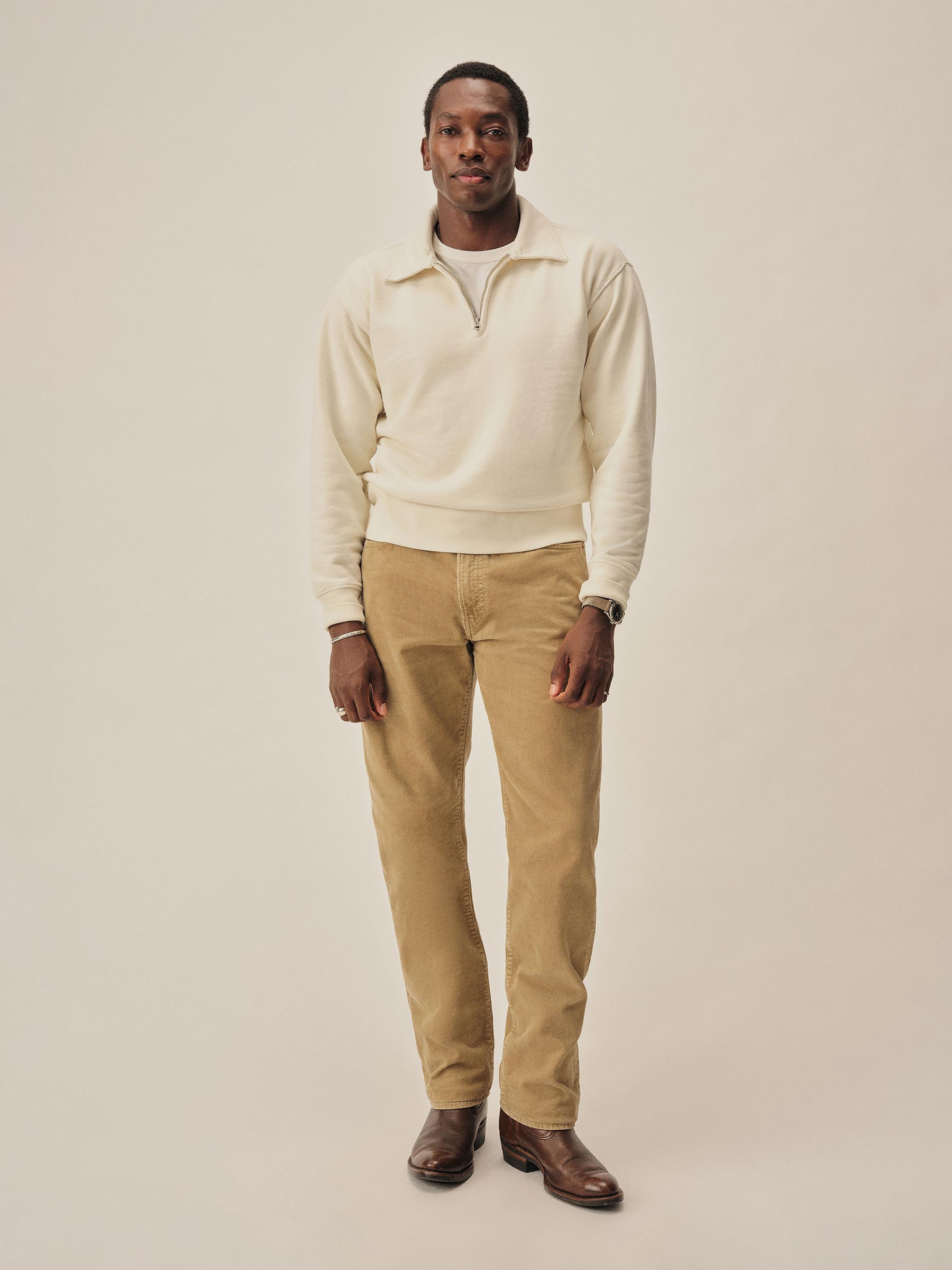 Alternative view of White Welterweight Quarter Zip