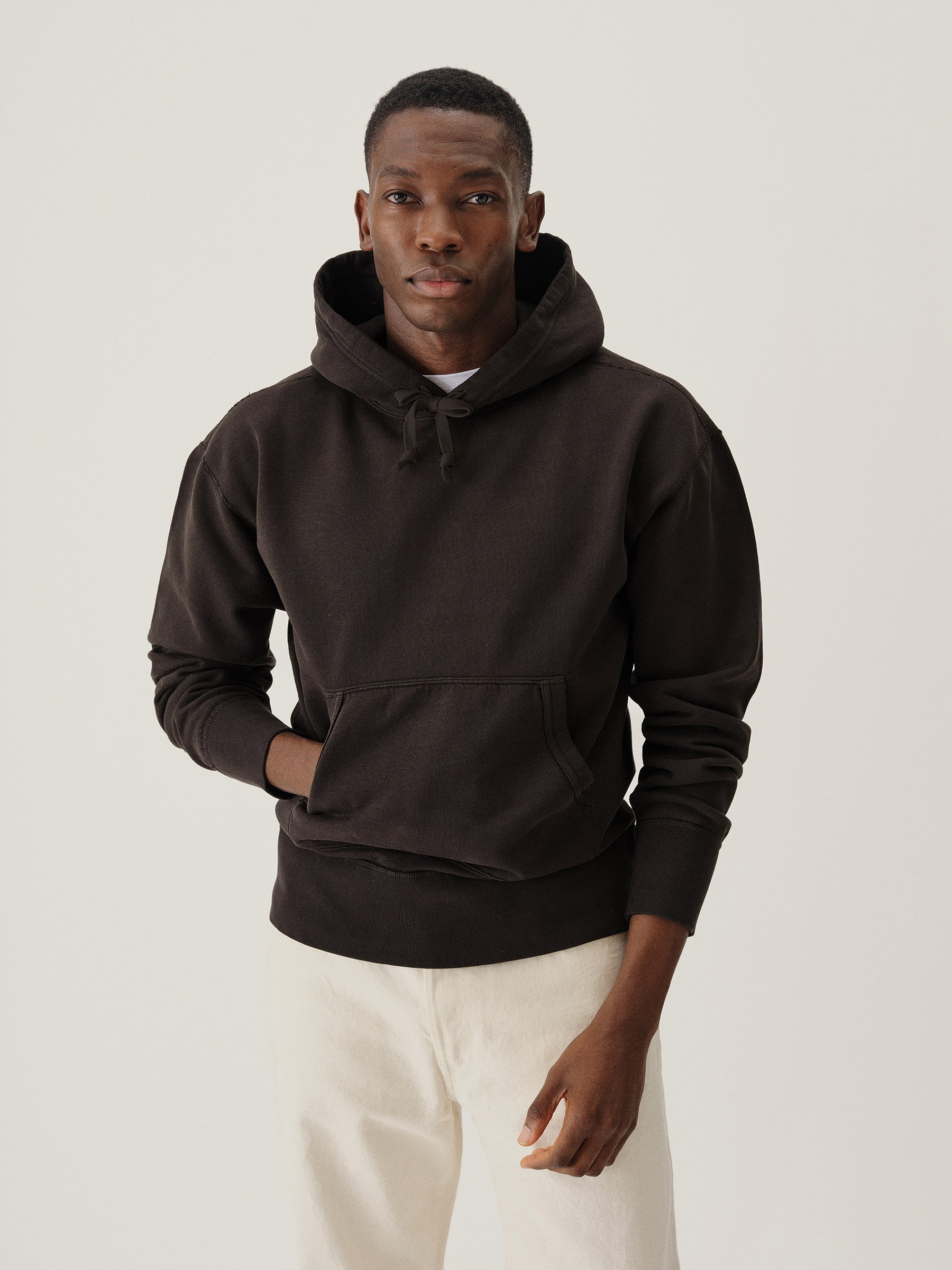 Alternative view of Faded Black Welterweight Hooded Sweatshirt