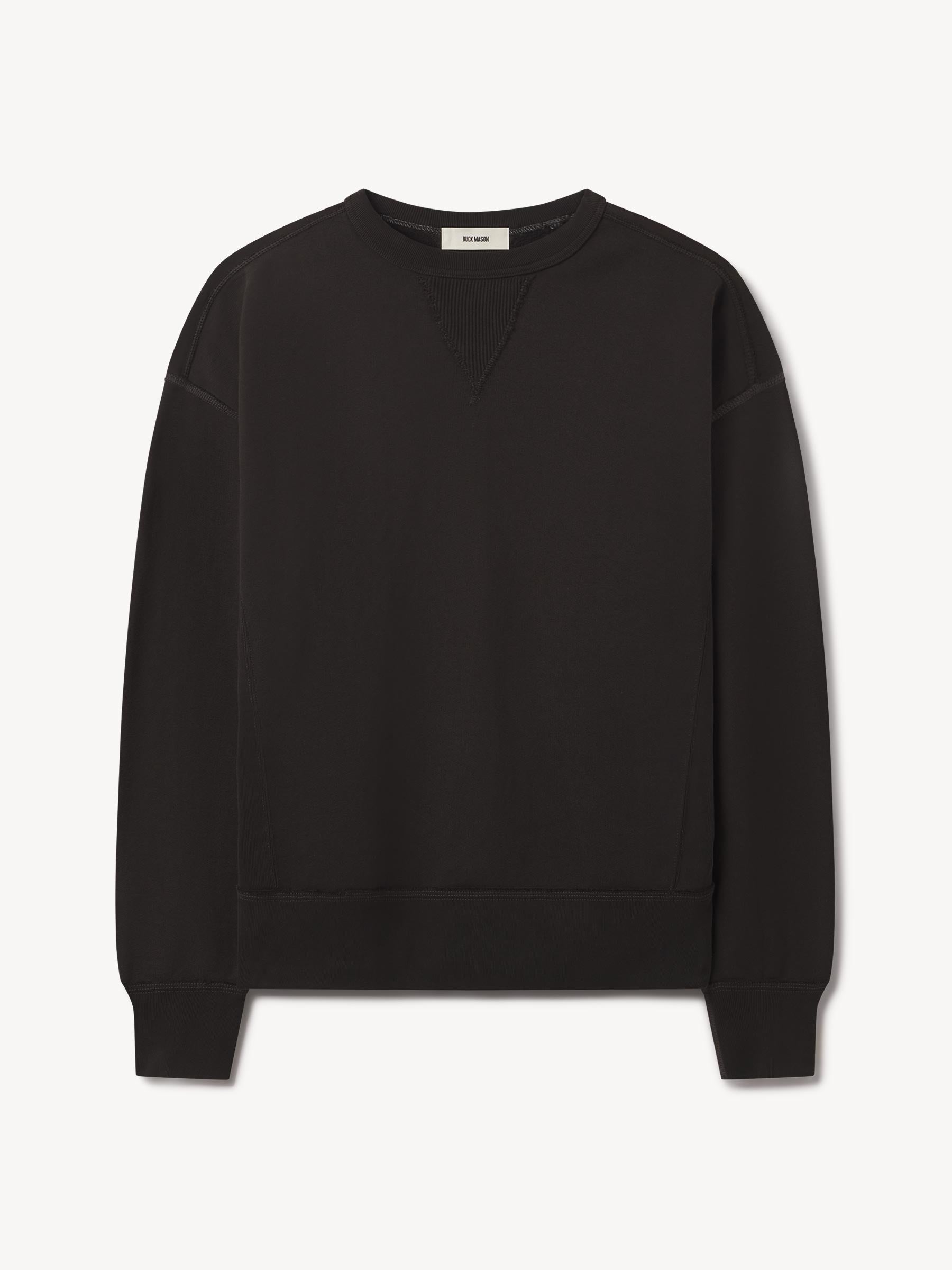 Black Sunfade Welterweight Double V Crew Sweatshirt