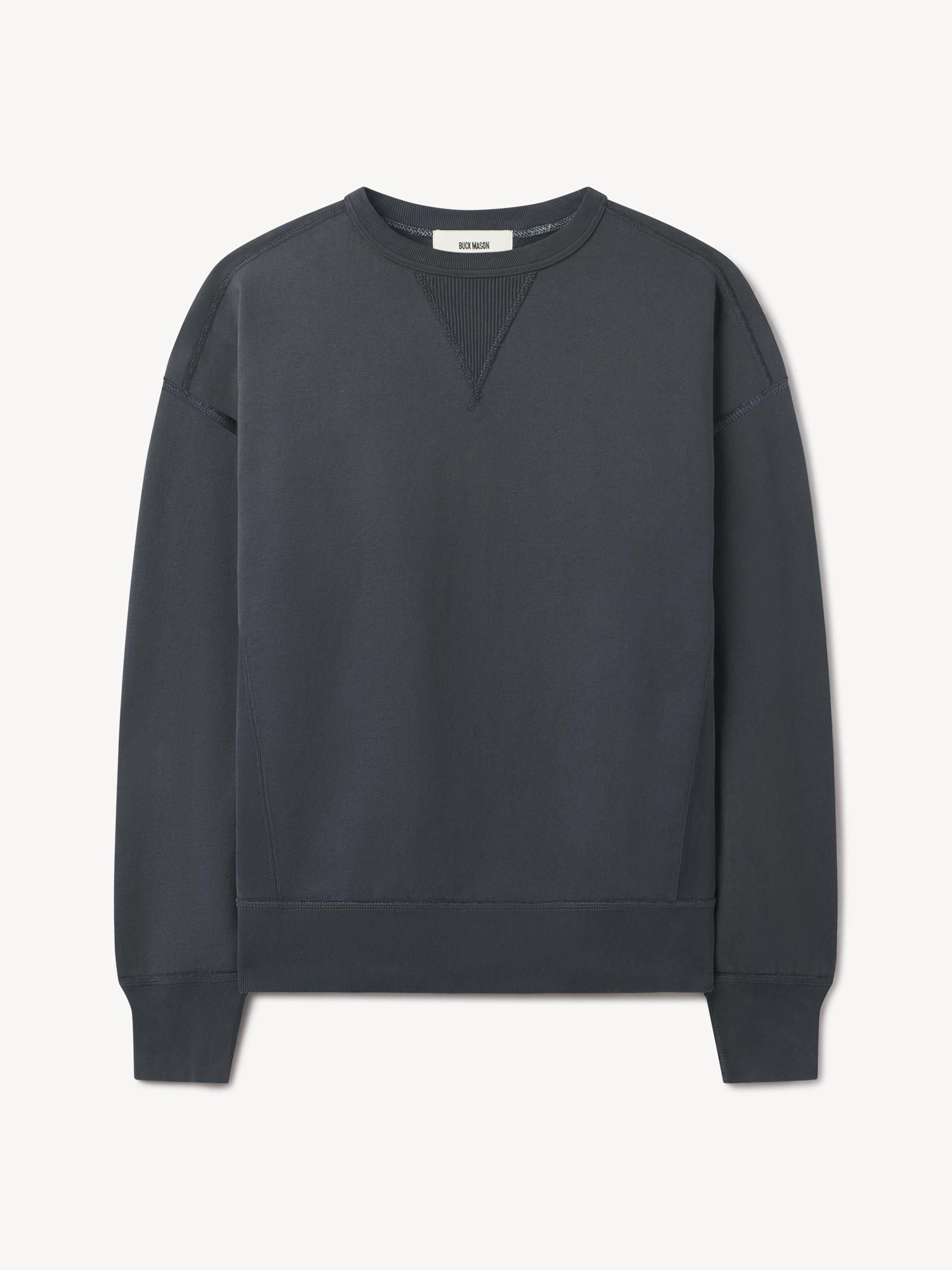 Navy Sunfade Welterweight Double V Crew Sweatshirt