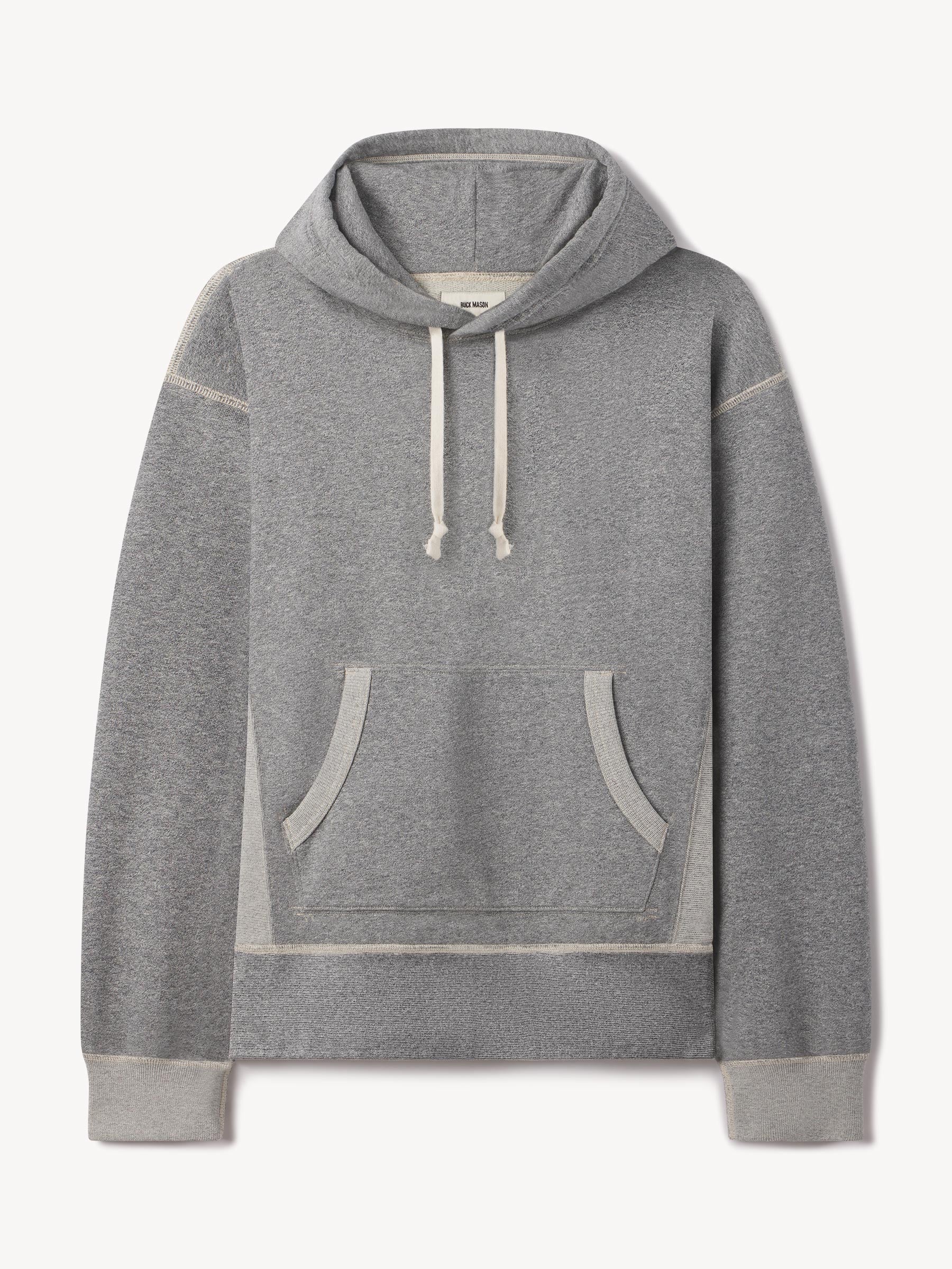 Alternative view of Two Tone Heather Grey Welterweight Hooded Sweatshirt