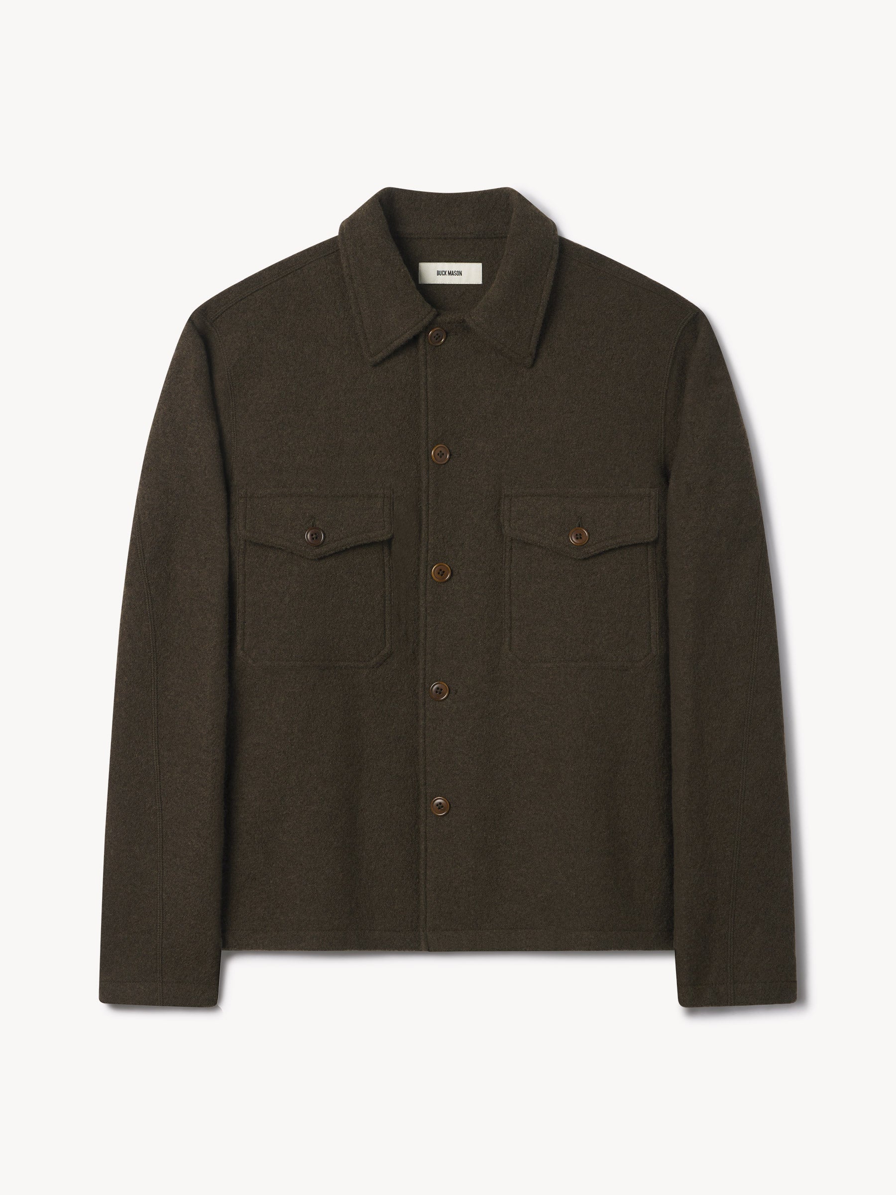 Marled River Rock Felted Wool Field Shirt