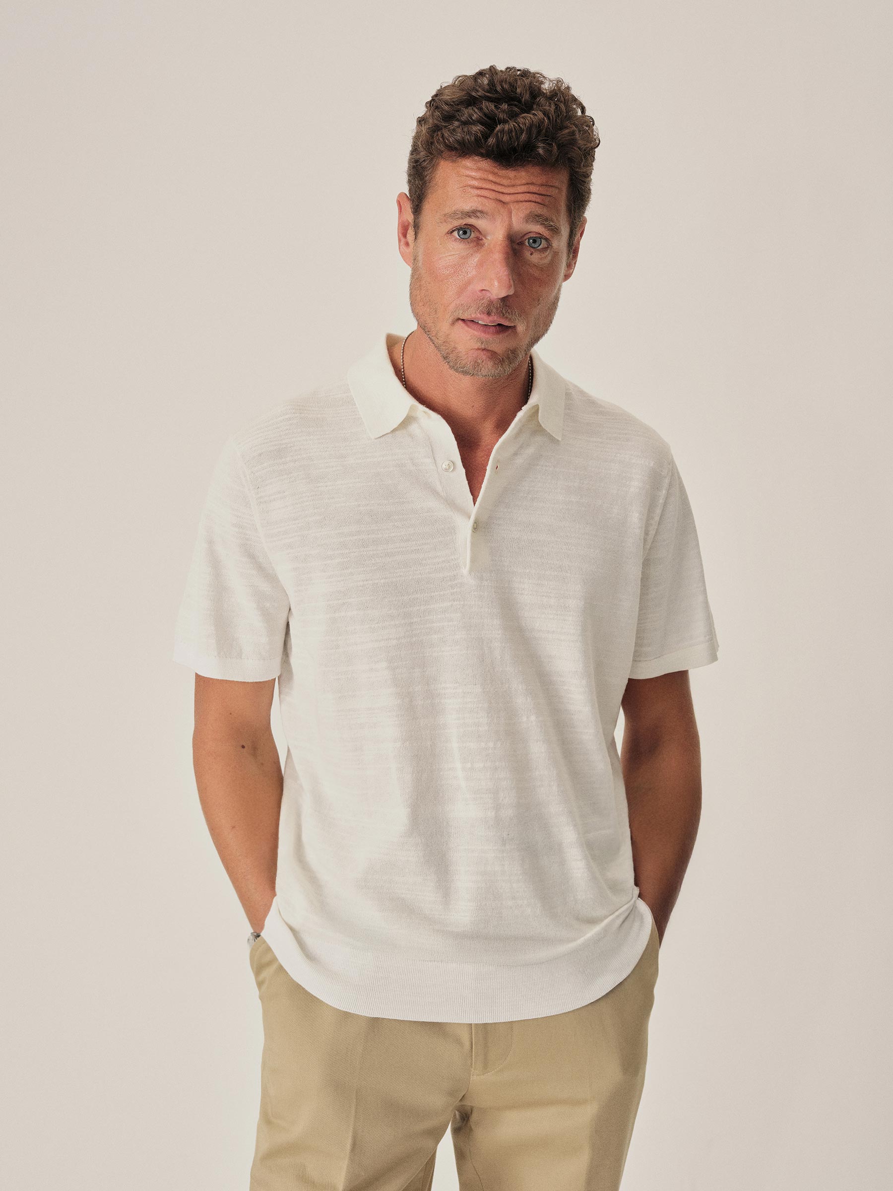 Alternative view of Ivory Avalon Knit Polo