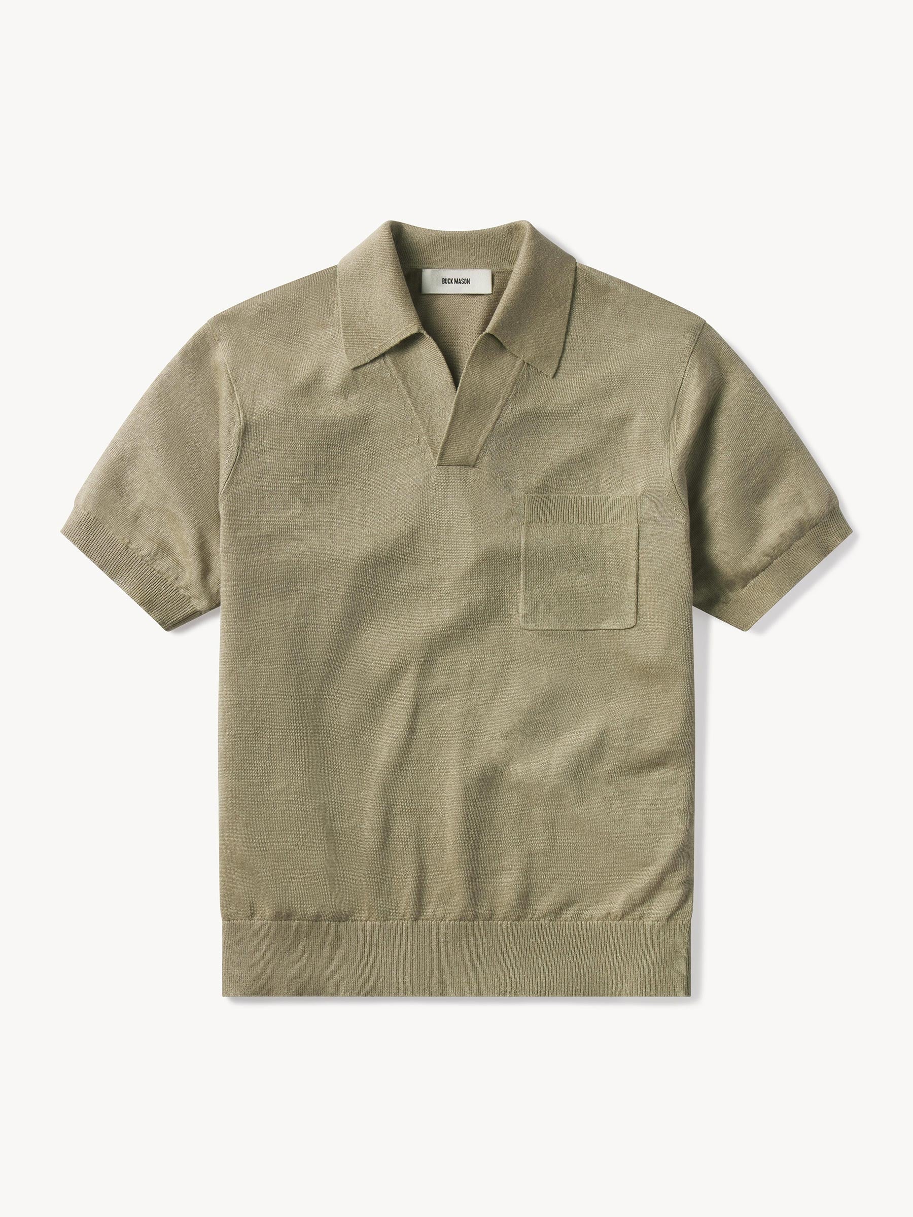 Farro Italian Slub Linen S/S Full Placket Polo