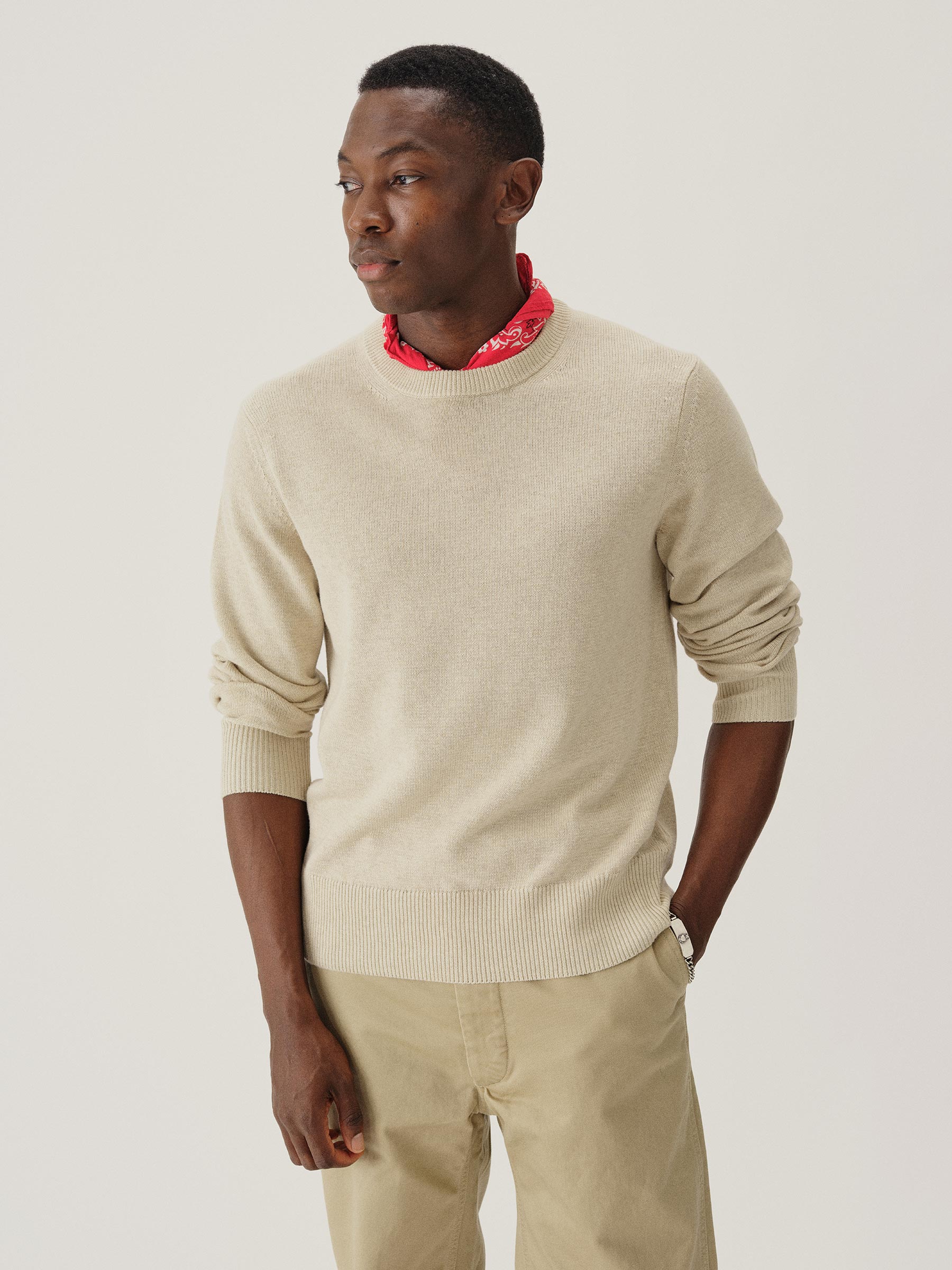 Alternative view of Heather Oat Wool Hemp Traveler Crew