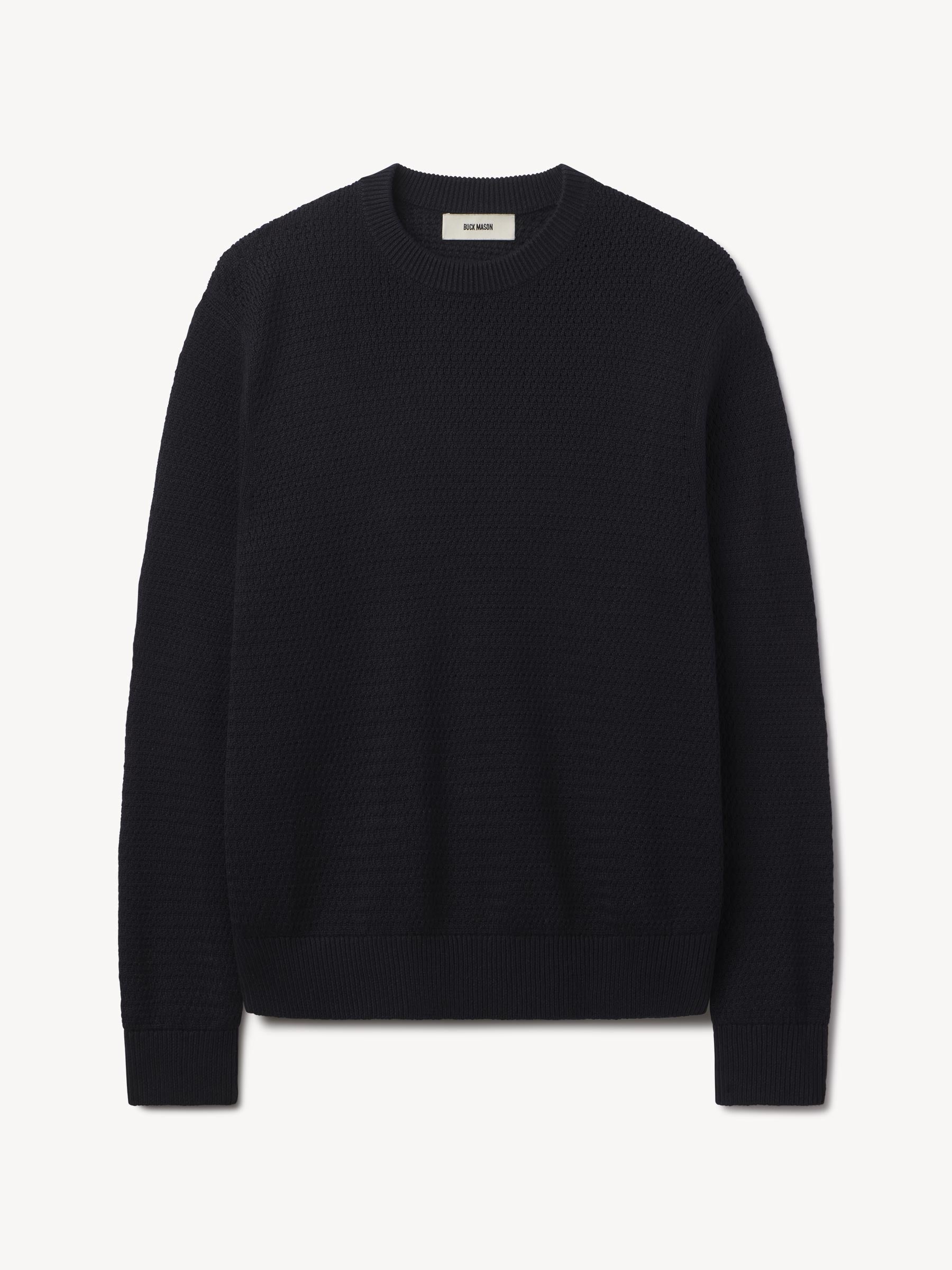 Dark Navy Rope-Knit Yuma Hemp Crew