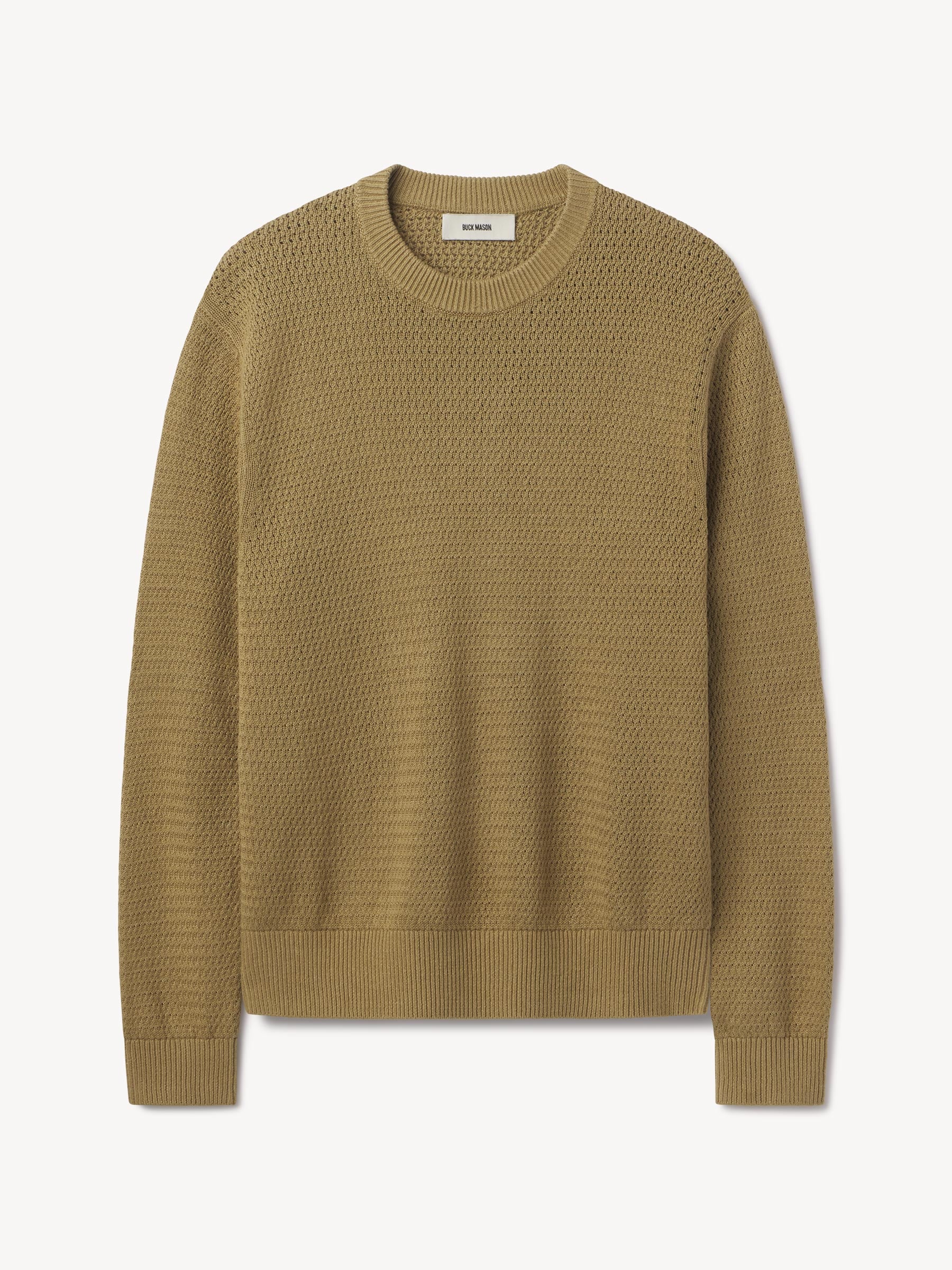 Alternative view of Golden Khaki Rope-Knit Yuma Hemp Crew