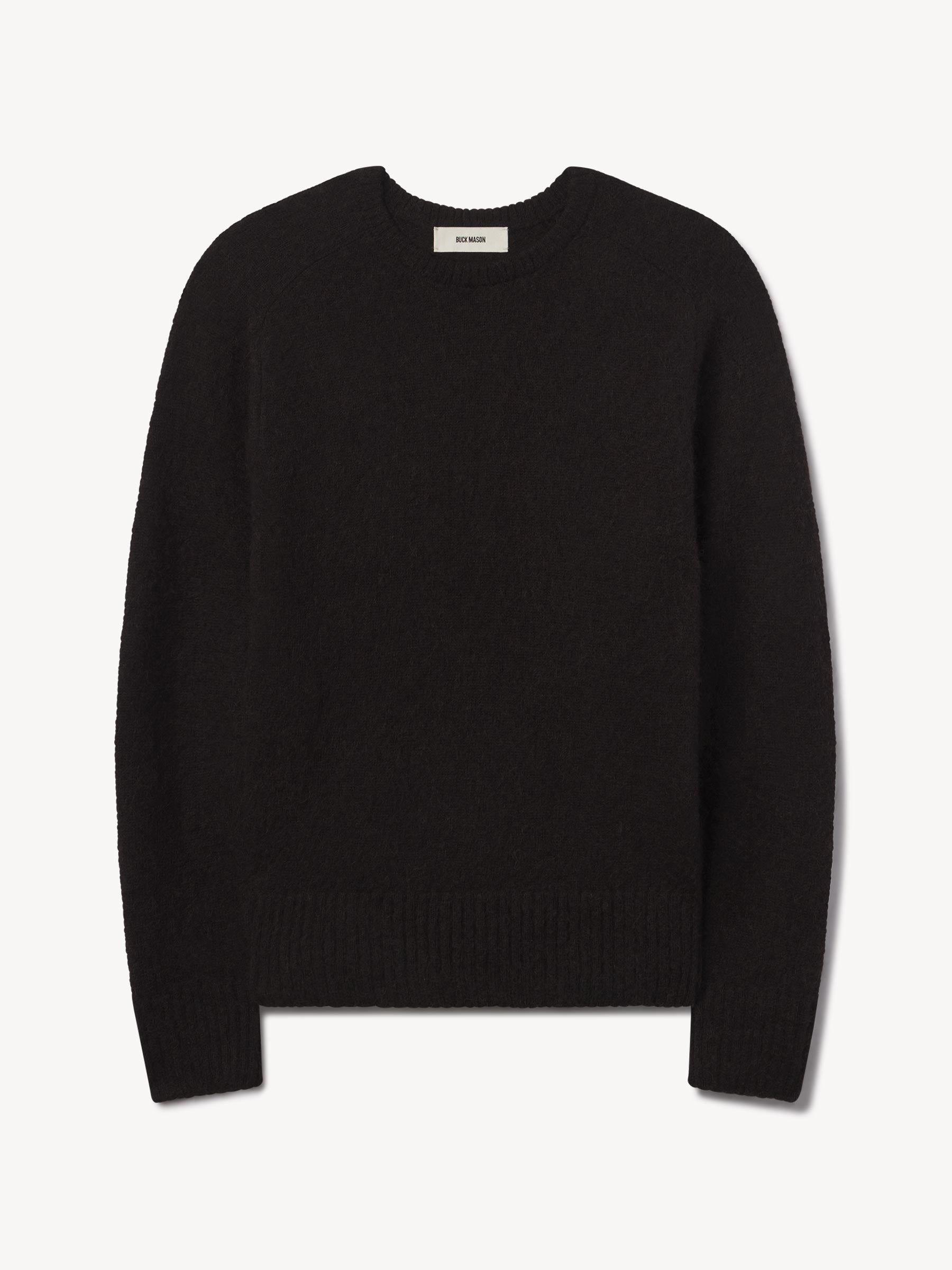 Black Melange Shaggy Alpaca Saddle Crew