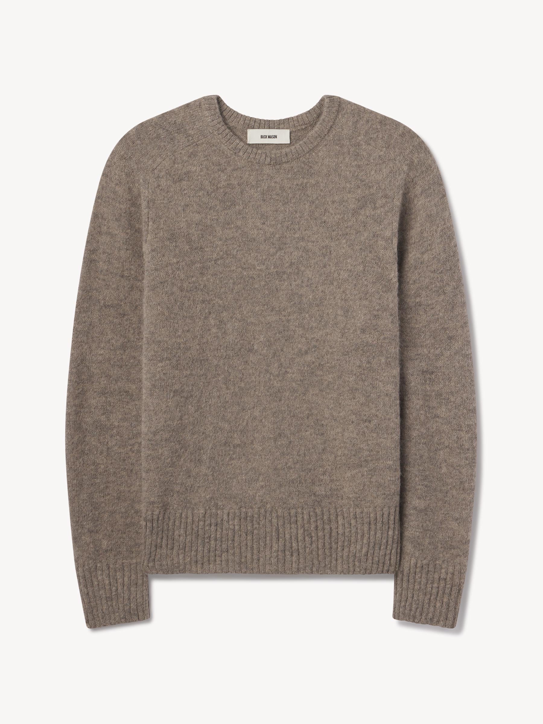 Heather Putty Shaggy Alpaca Saddle Crew