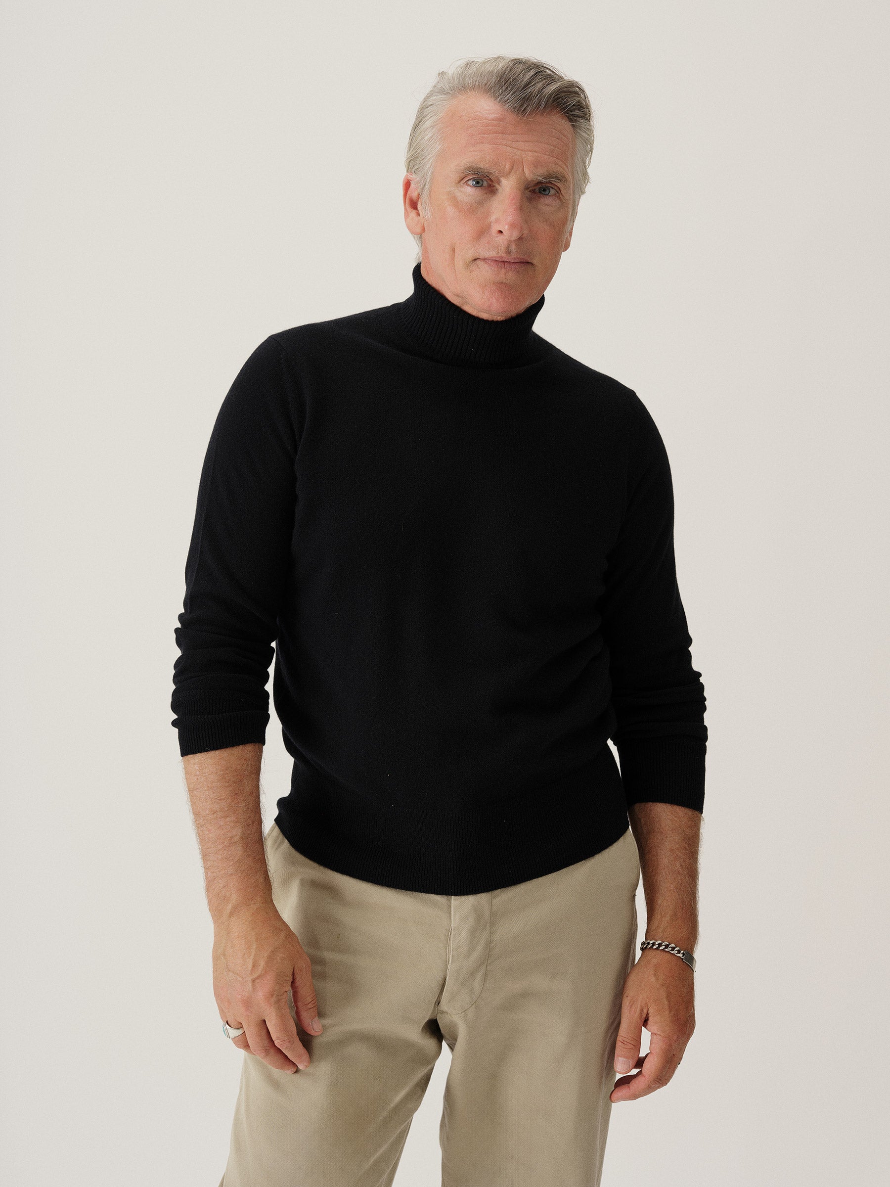 Alternative view of Black California Cashmere Turtleneck