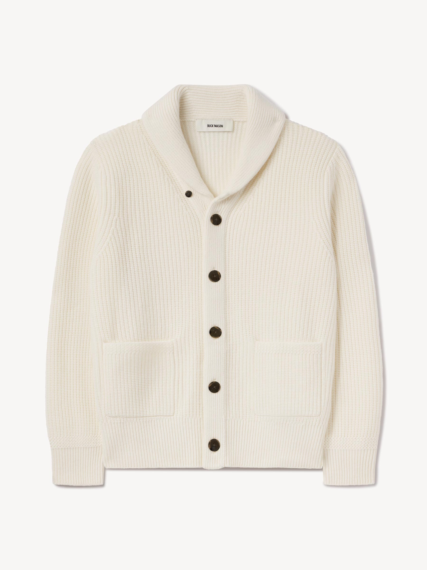 Natural California Cashmere Shawl Cardigan