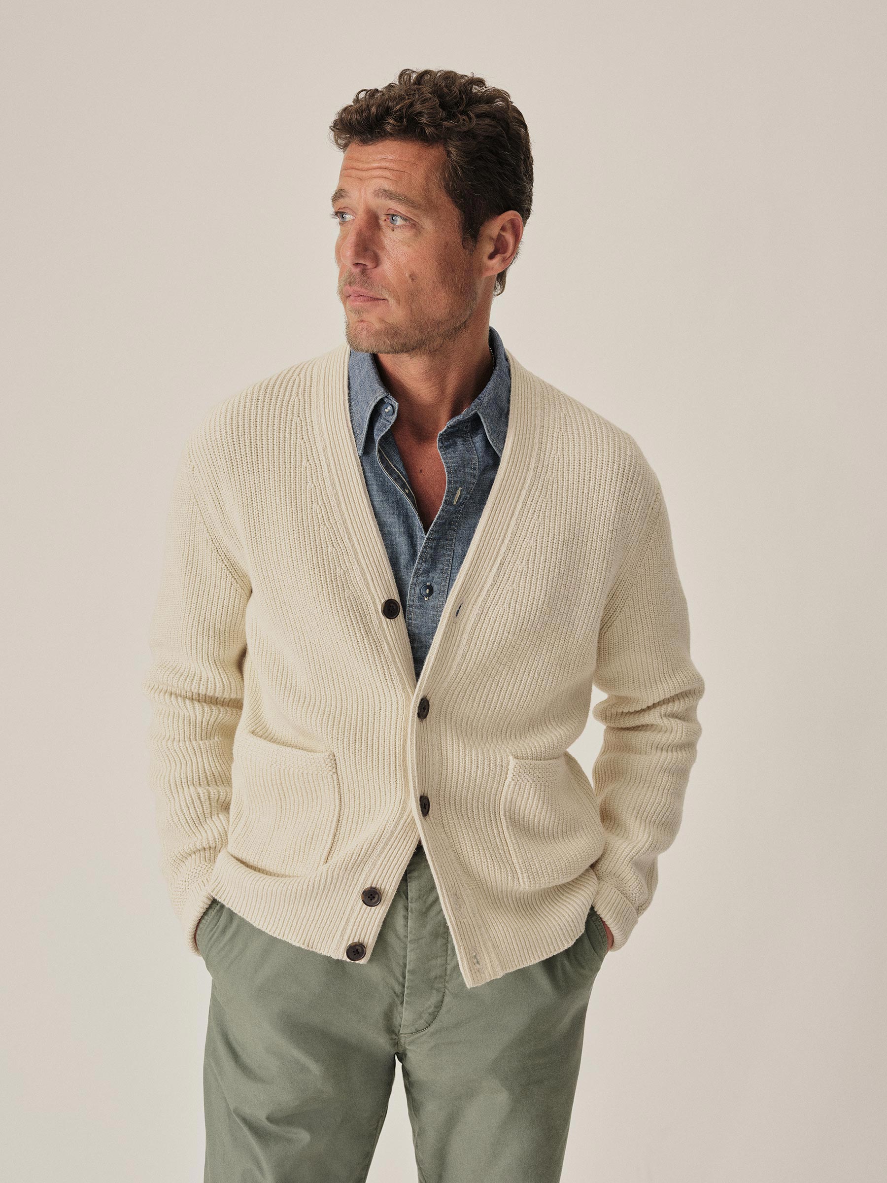Alternative view of Sand Dollar Seafarer Cotton Rib Cardigan