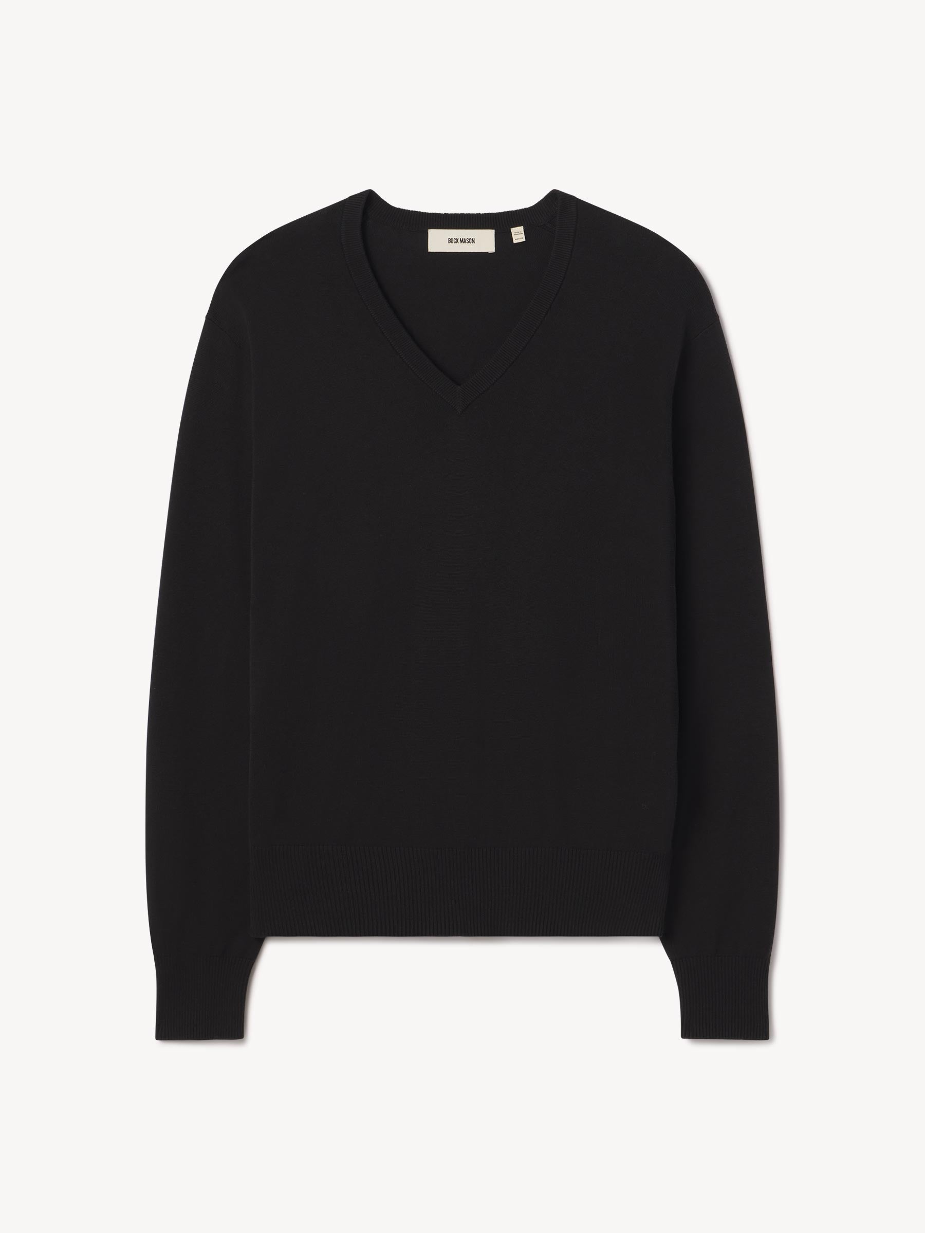 Black Como Cashmere V-Neck