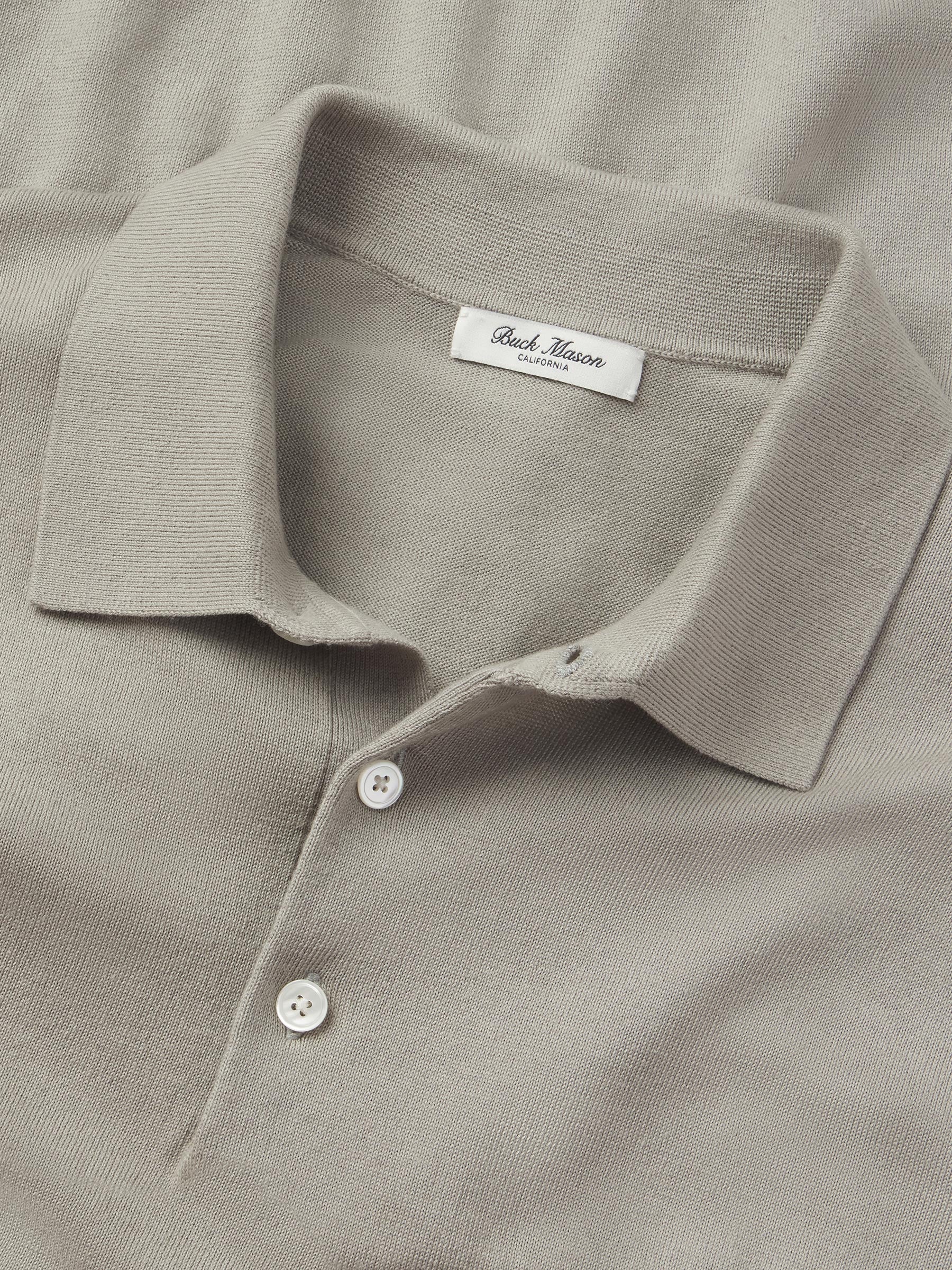 Alternative view of Stone Grey Como Cashmere Polo