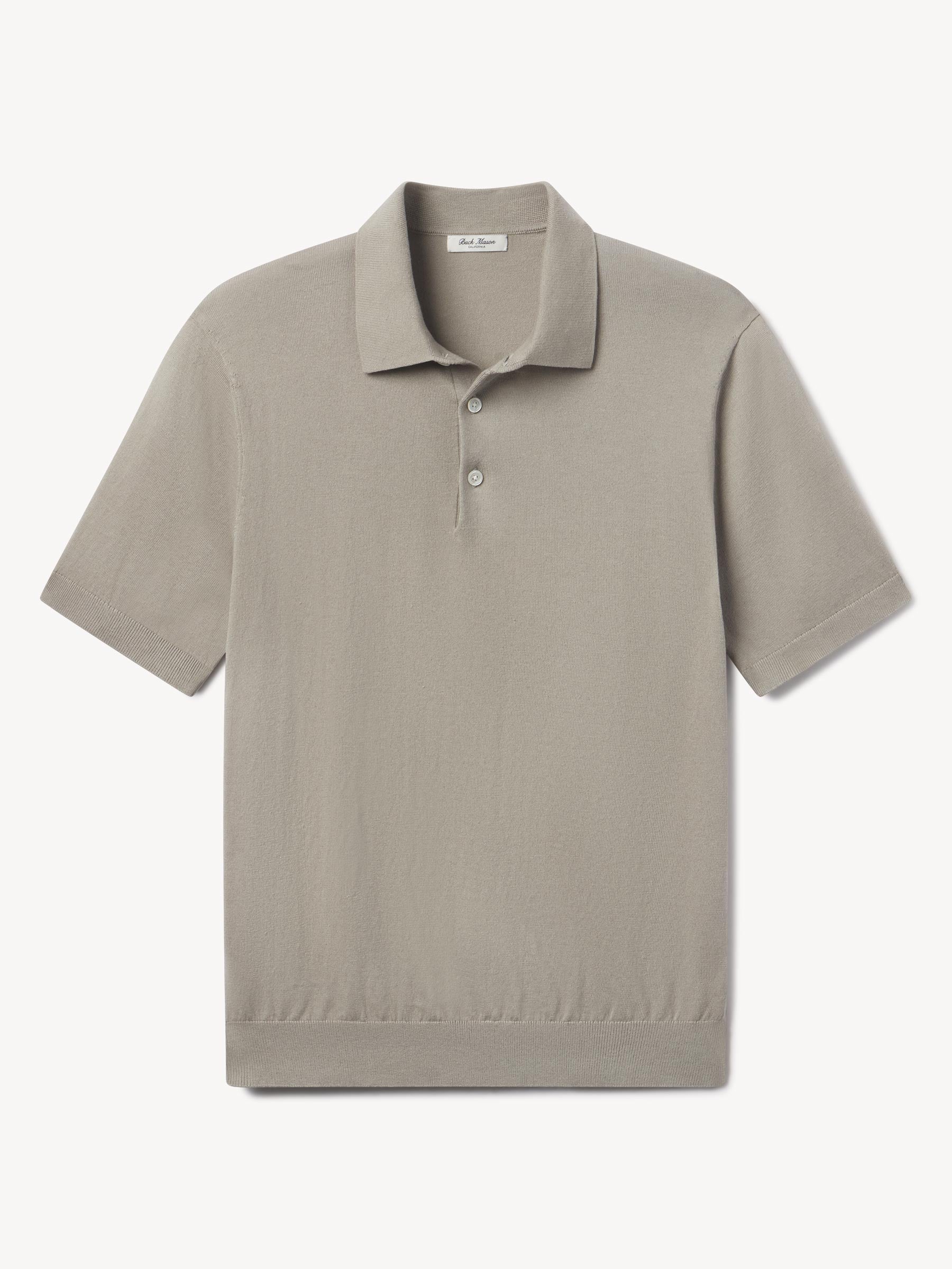 Stone Grey Como Cashmere Polo