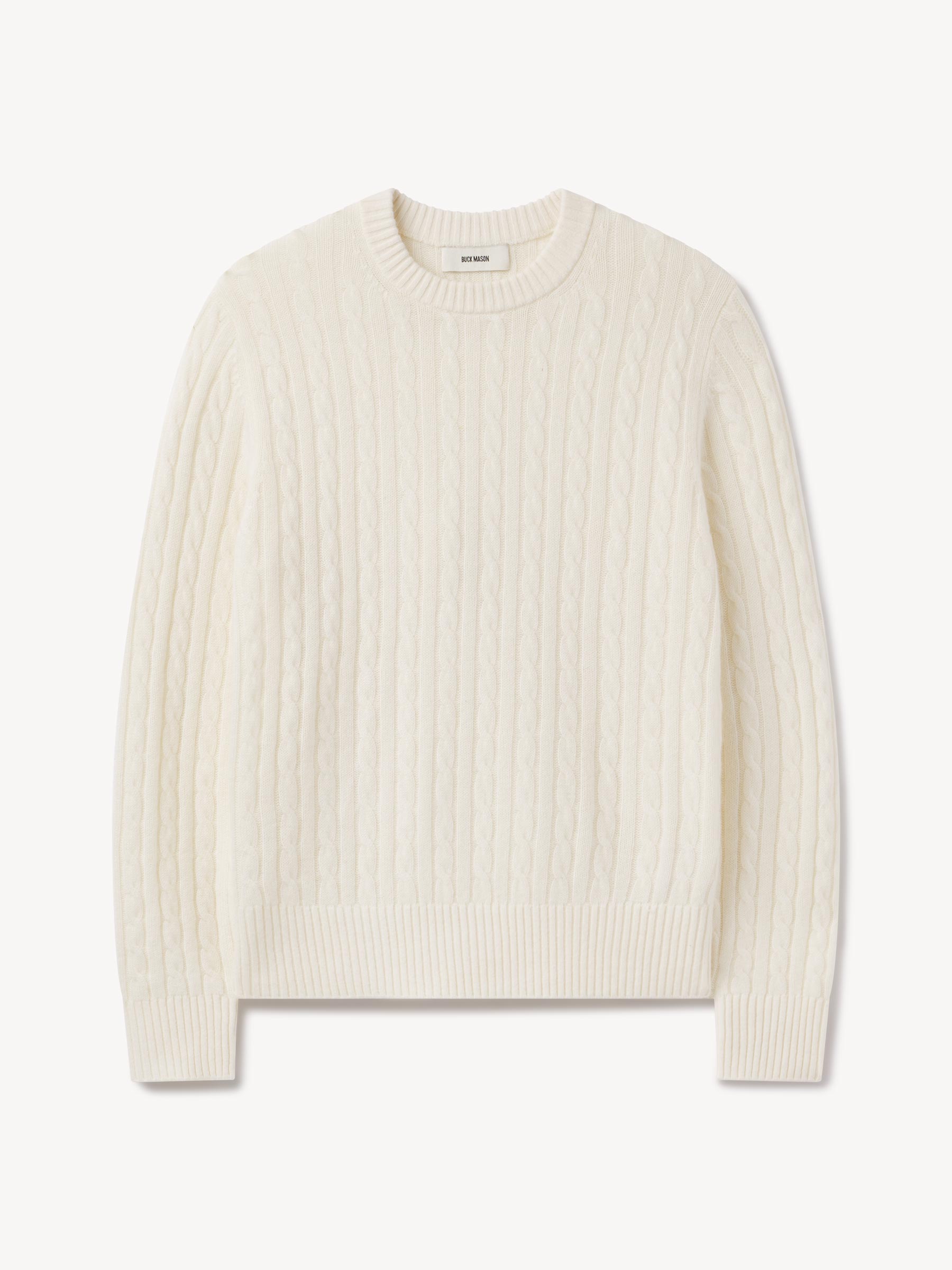 Natural California Cashmere Cable Crew