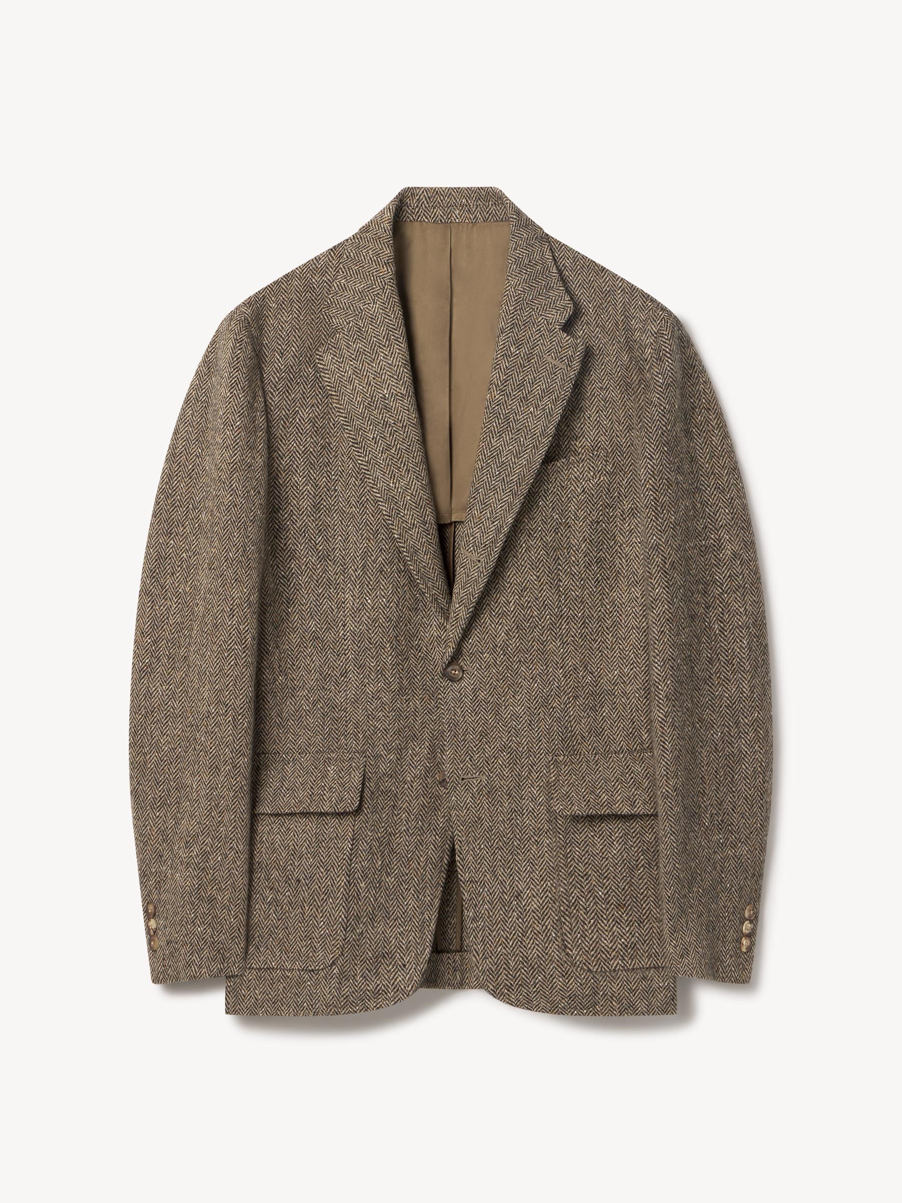 Brown / Black Herringbone Tweed Countryman Jacket