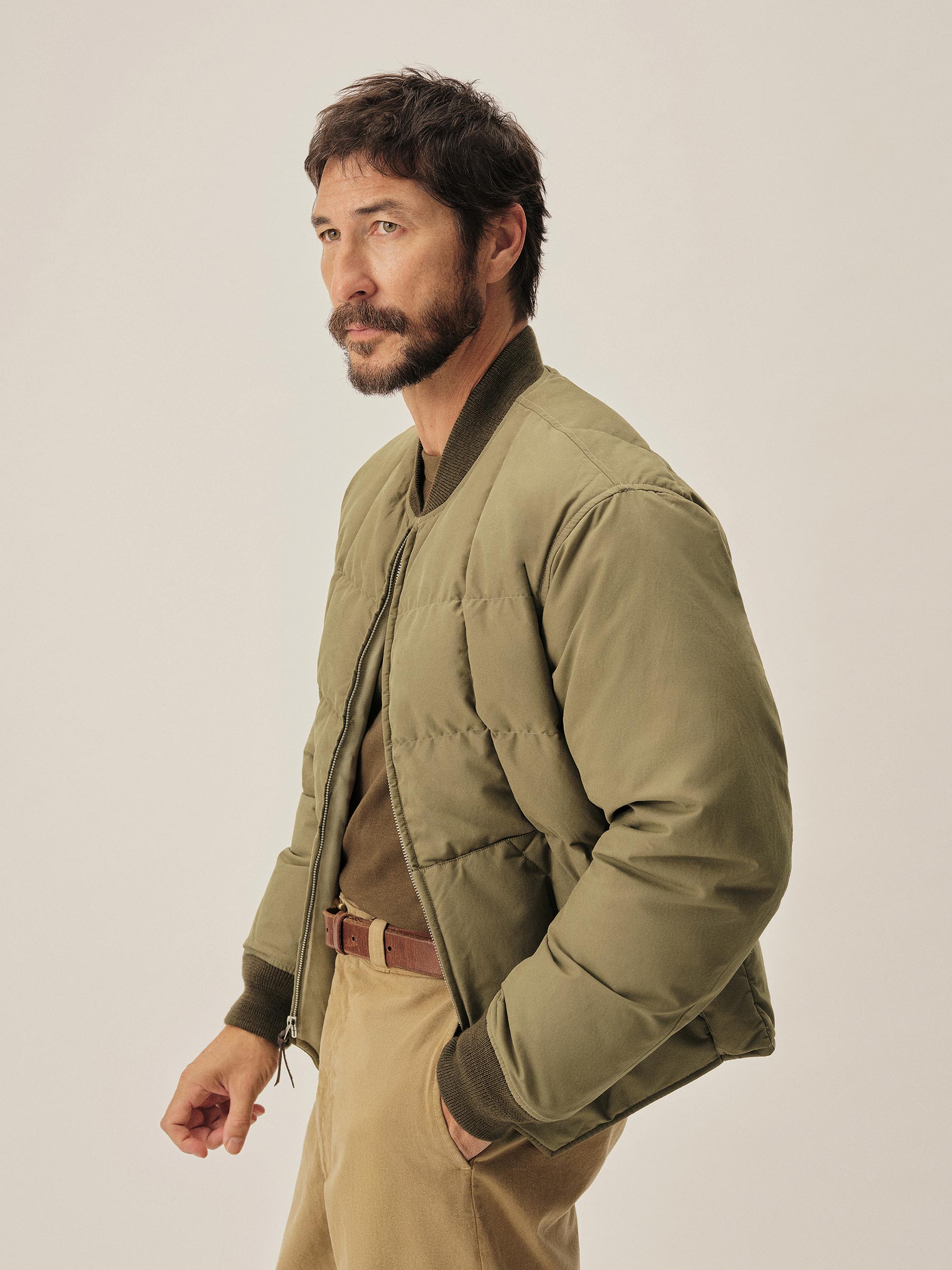 Expedition Olive Thundercloud Quilted Bomber Jacket