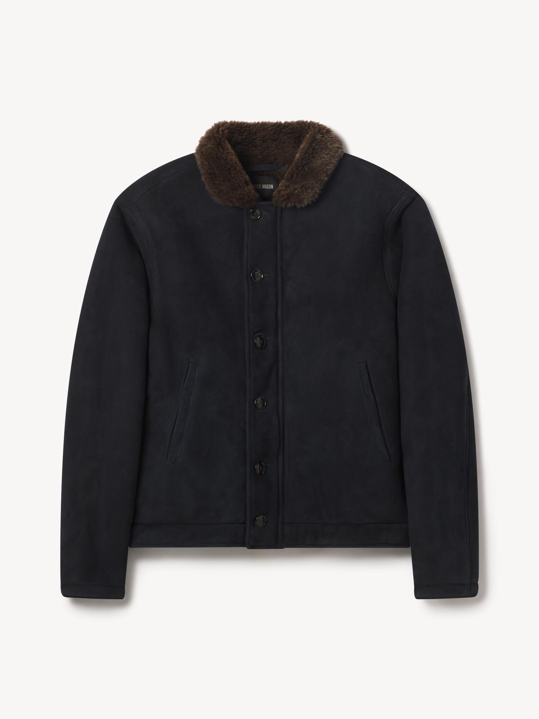 Indigo Polar Shearling Deck Jacket