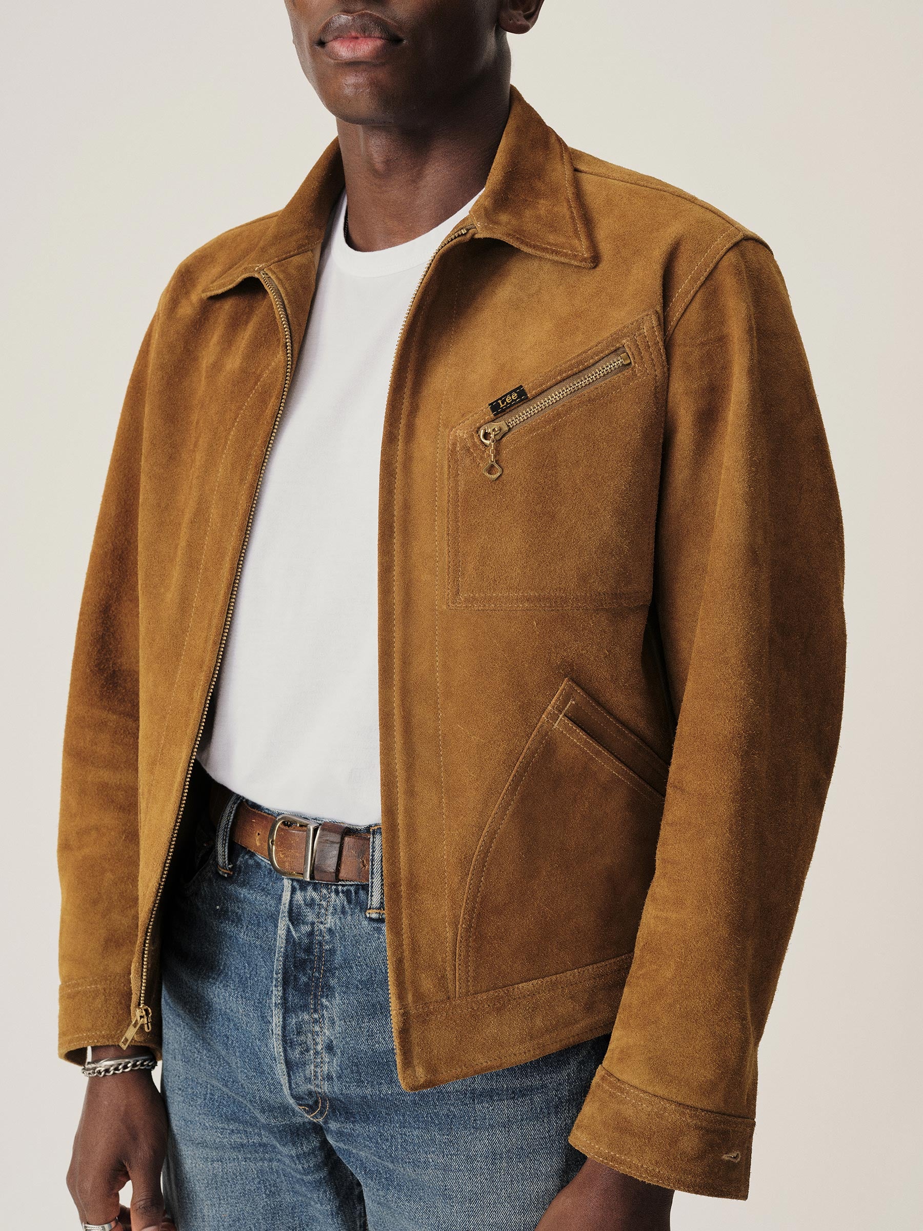Alternative view of Lee X Buck Mason Sand Rambler Suede 91-B Jacket