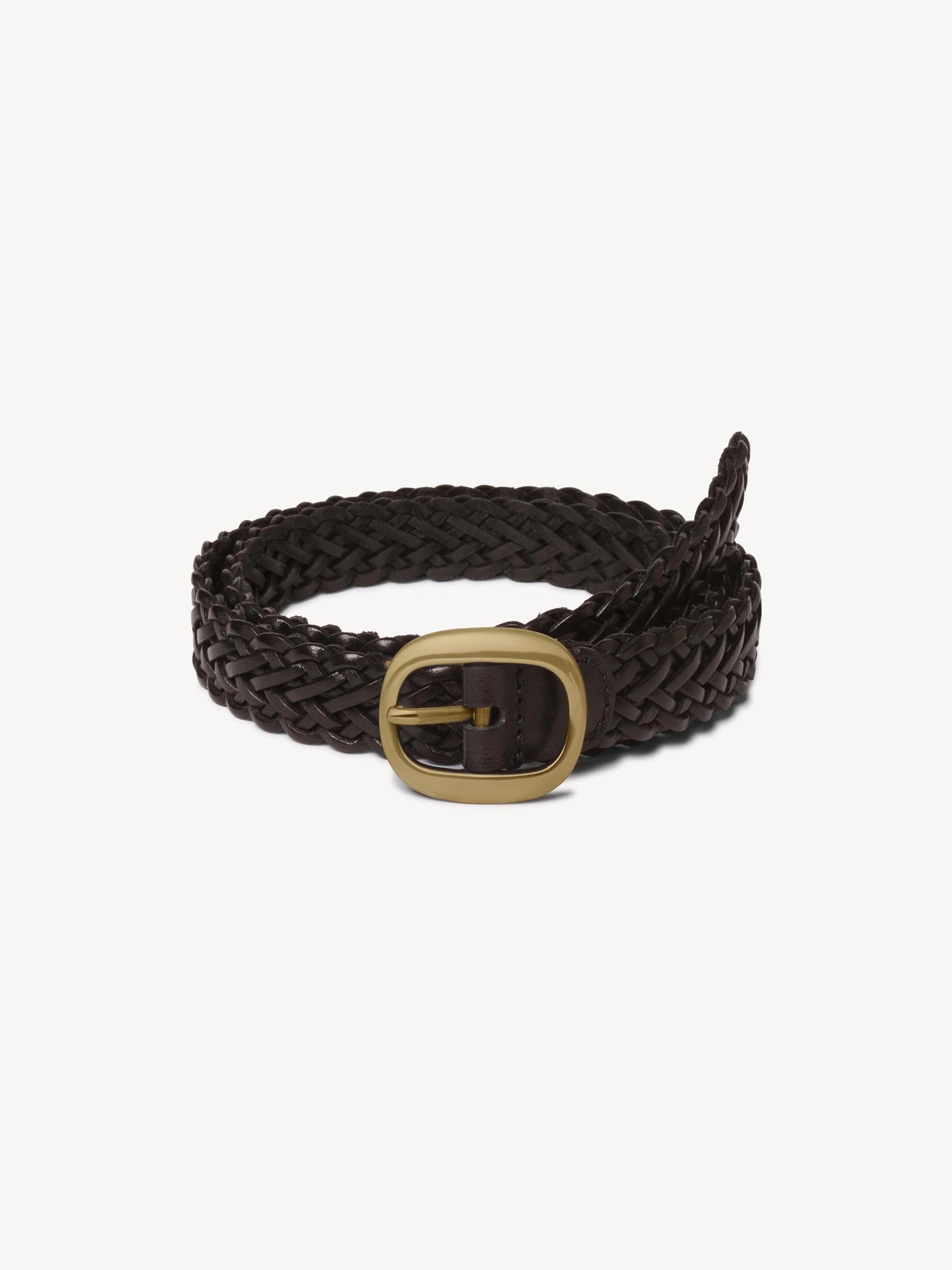 Brown Braided Leather Campus Belt