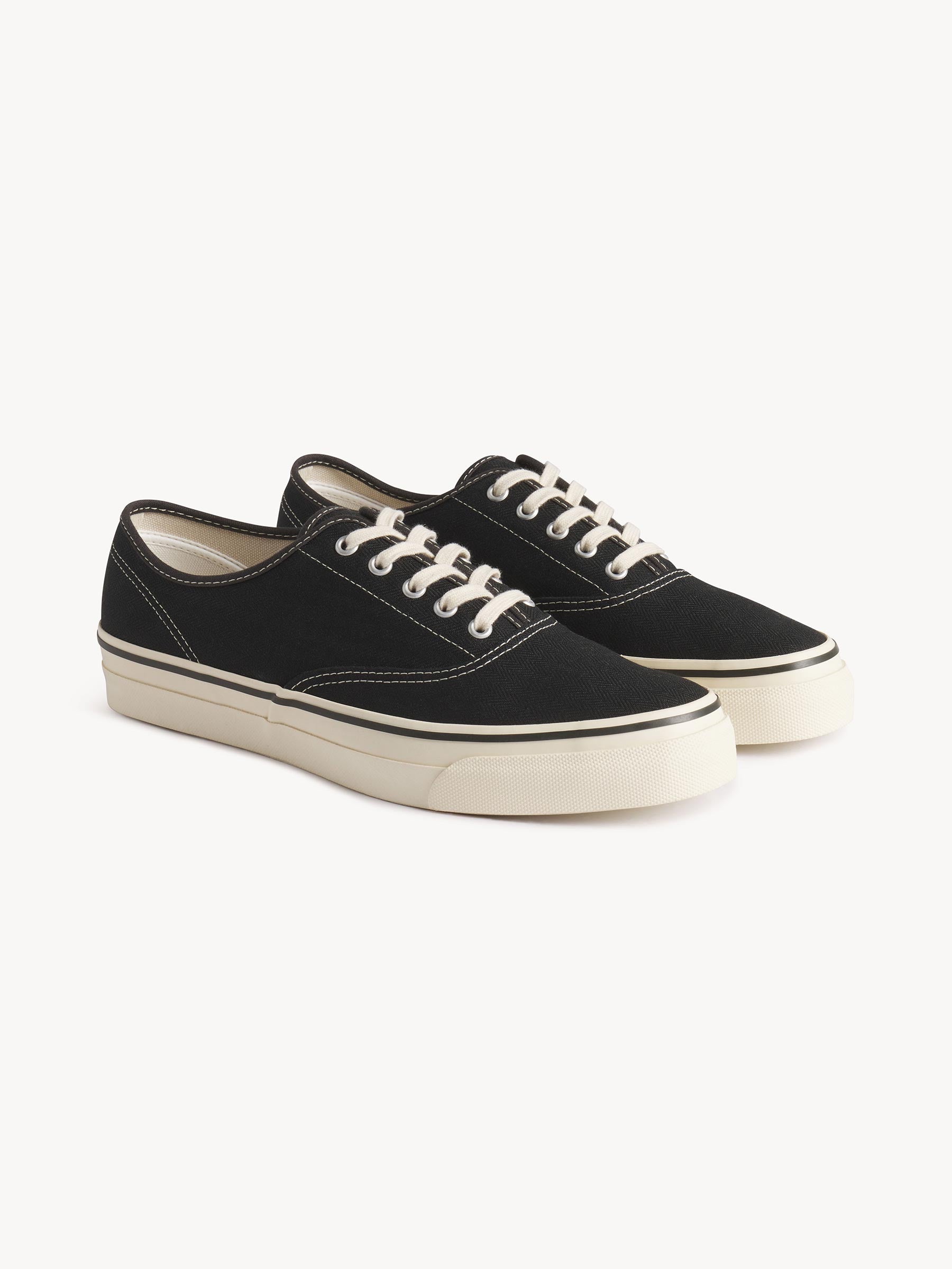 Black Herringbone Moonstar Deck Shoe