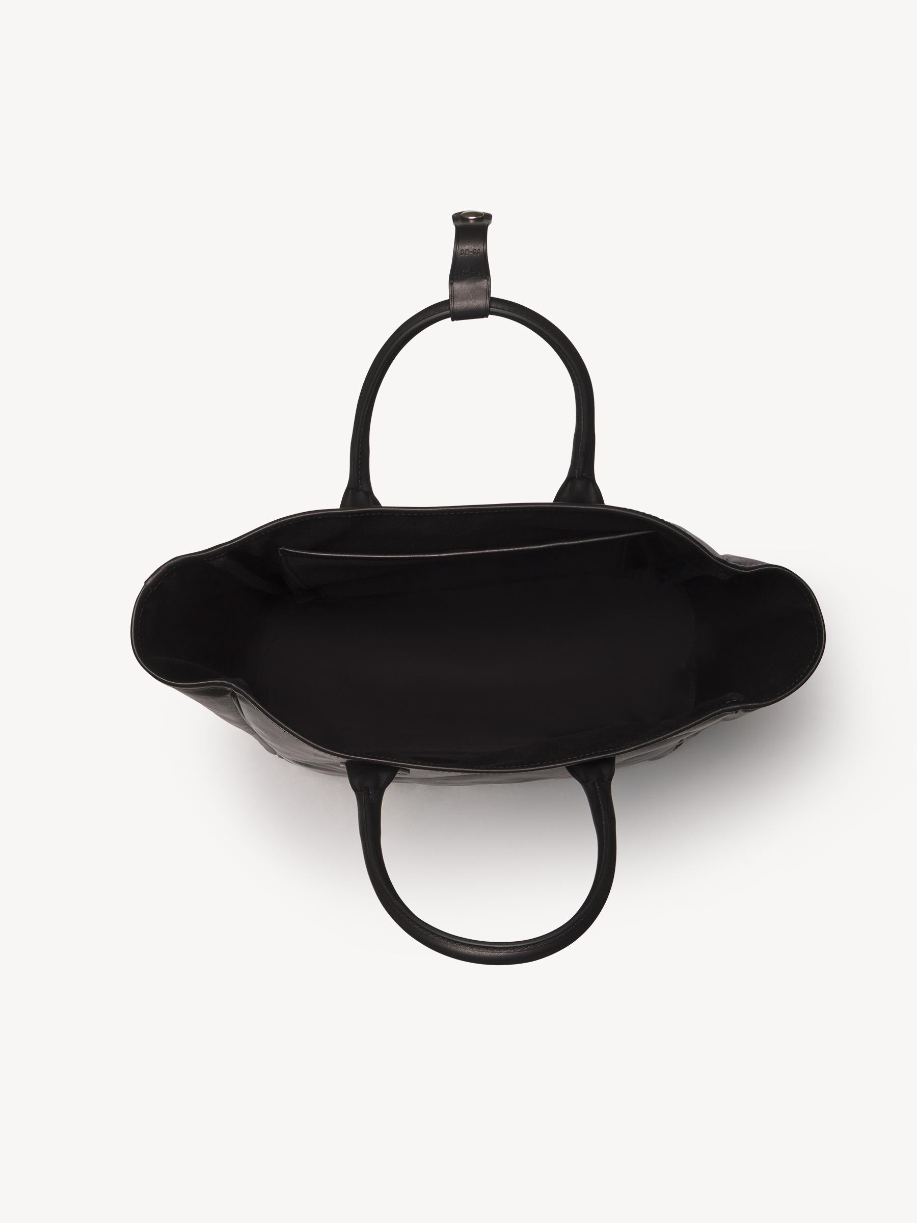 Alternative view of Black Italian Leather Carry-All Tote