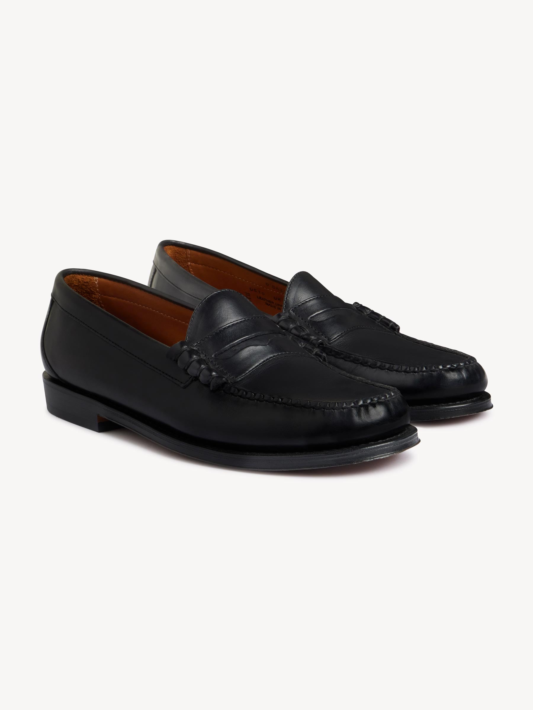 Black Leather G.H. Bass X Buck Mason Larson Loafer