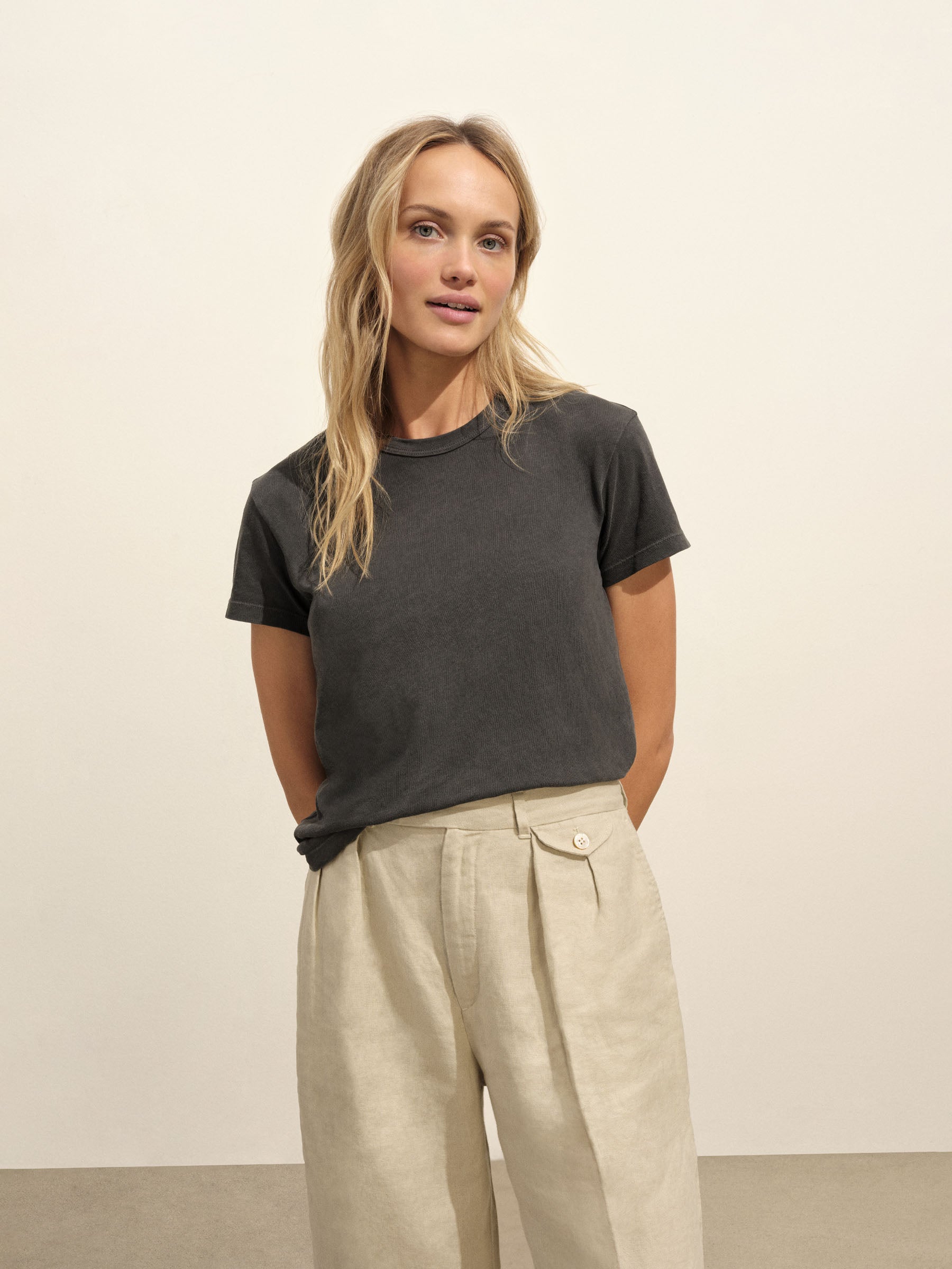 Alternative view of Coal Venice Wash Slub Easy Crew