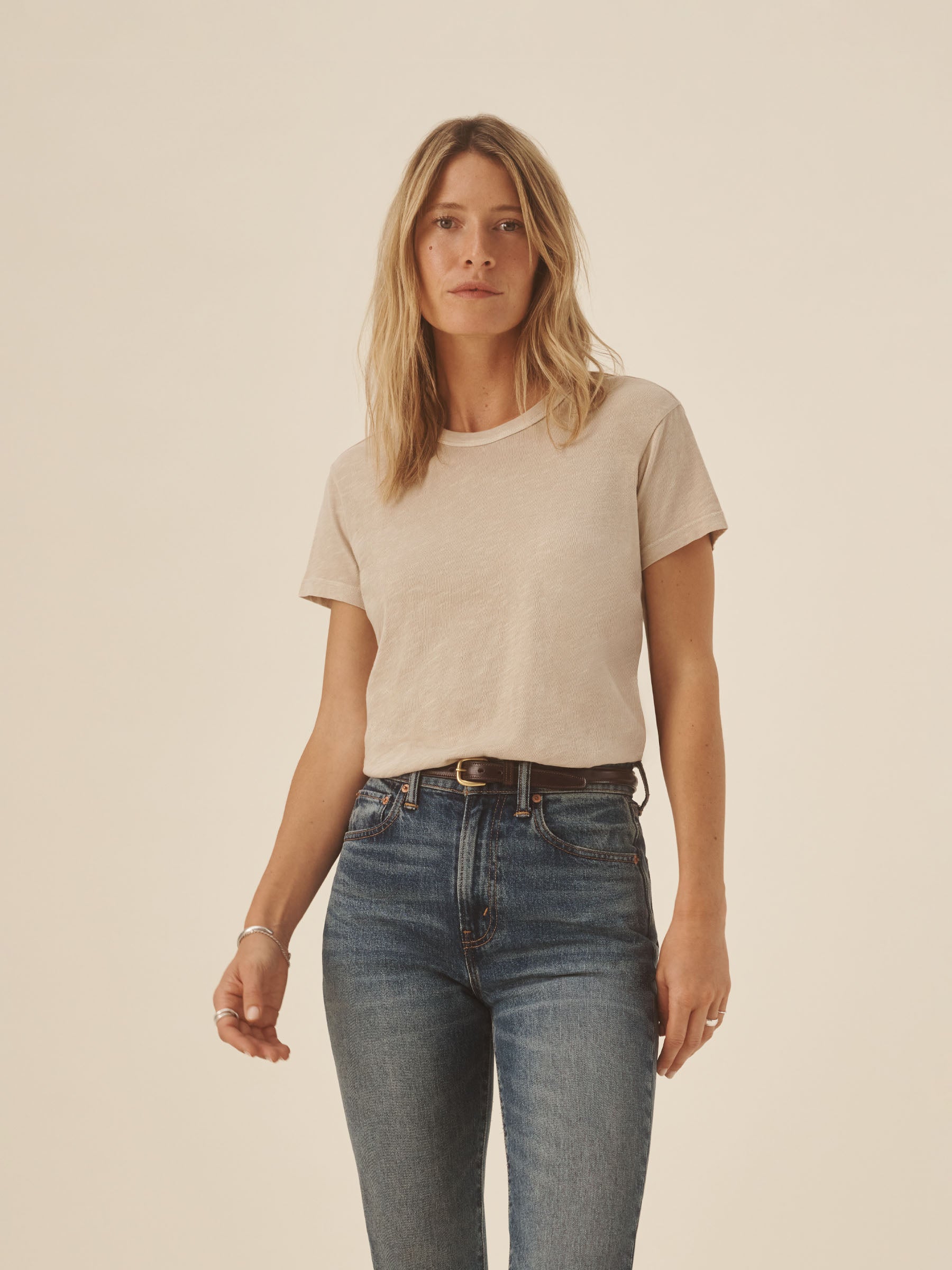 Macadamia Venice Wash Slub Easy Crew