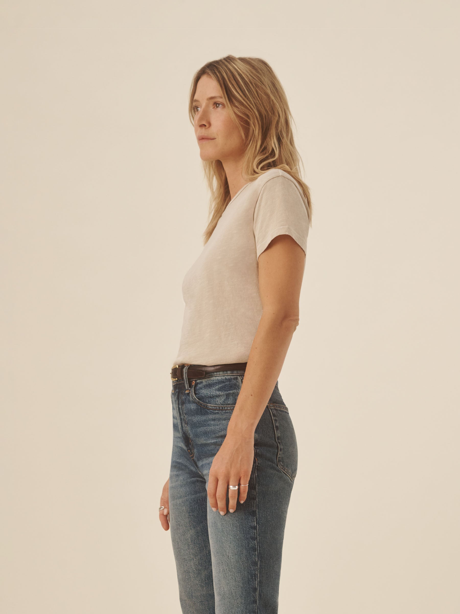 Alternative view of Macadamia Venice Wash Slub Easy Crew