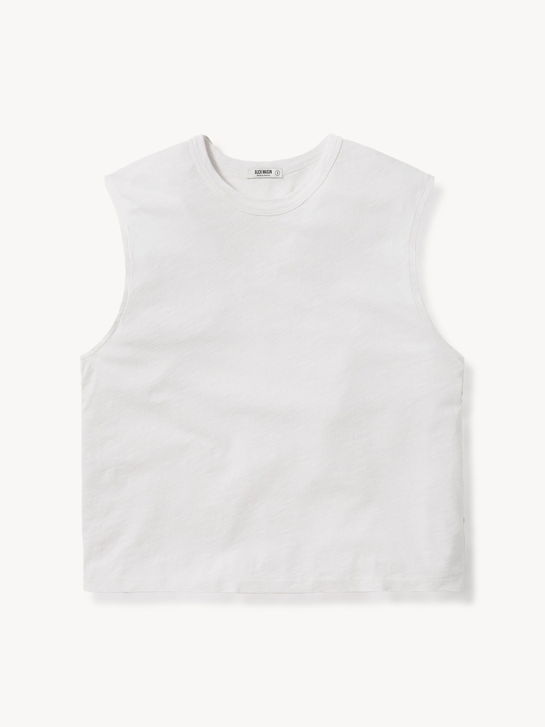 White Slub Muscle Tank