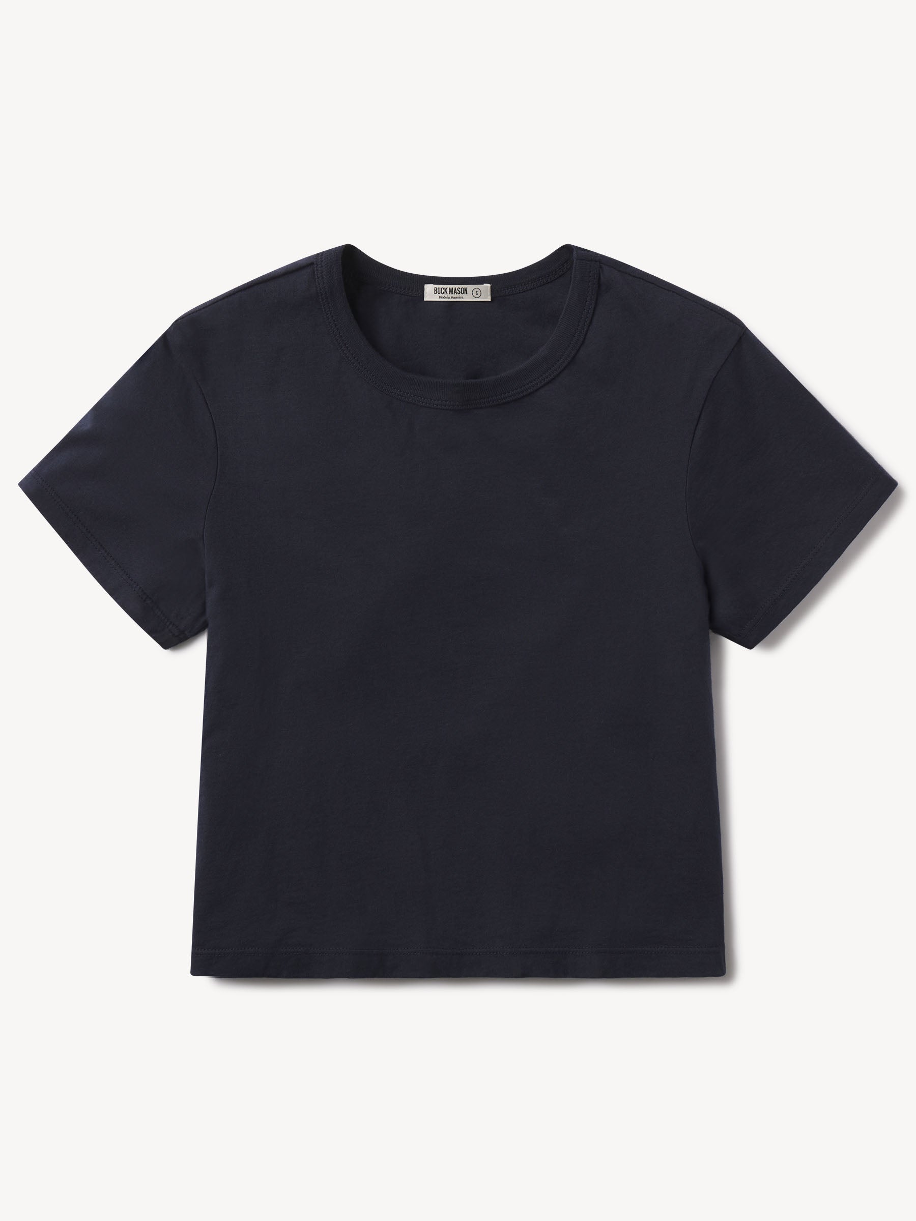 Dark Navy Pima Boxy Crew