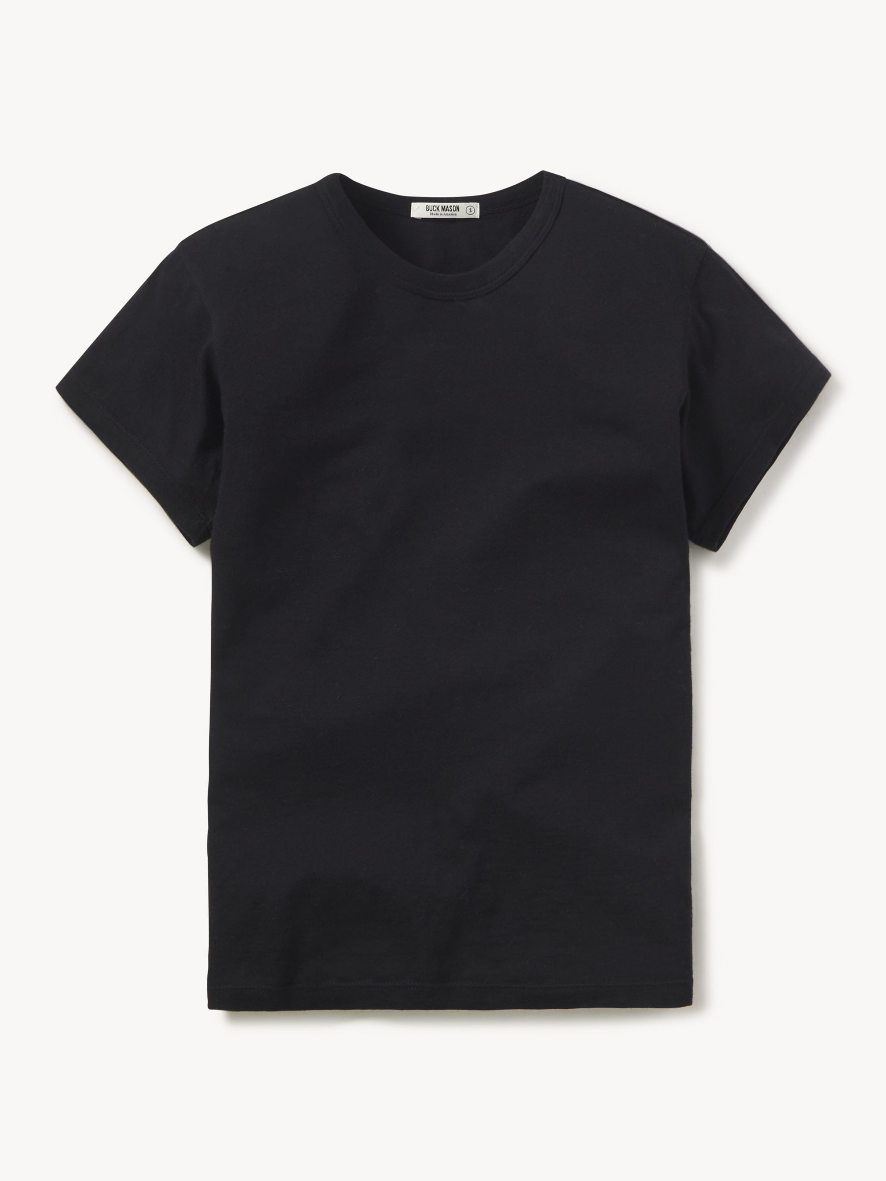 Black Pima Slim Crew