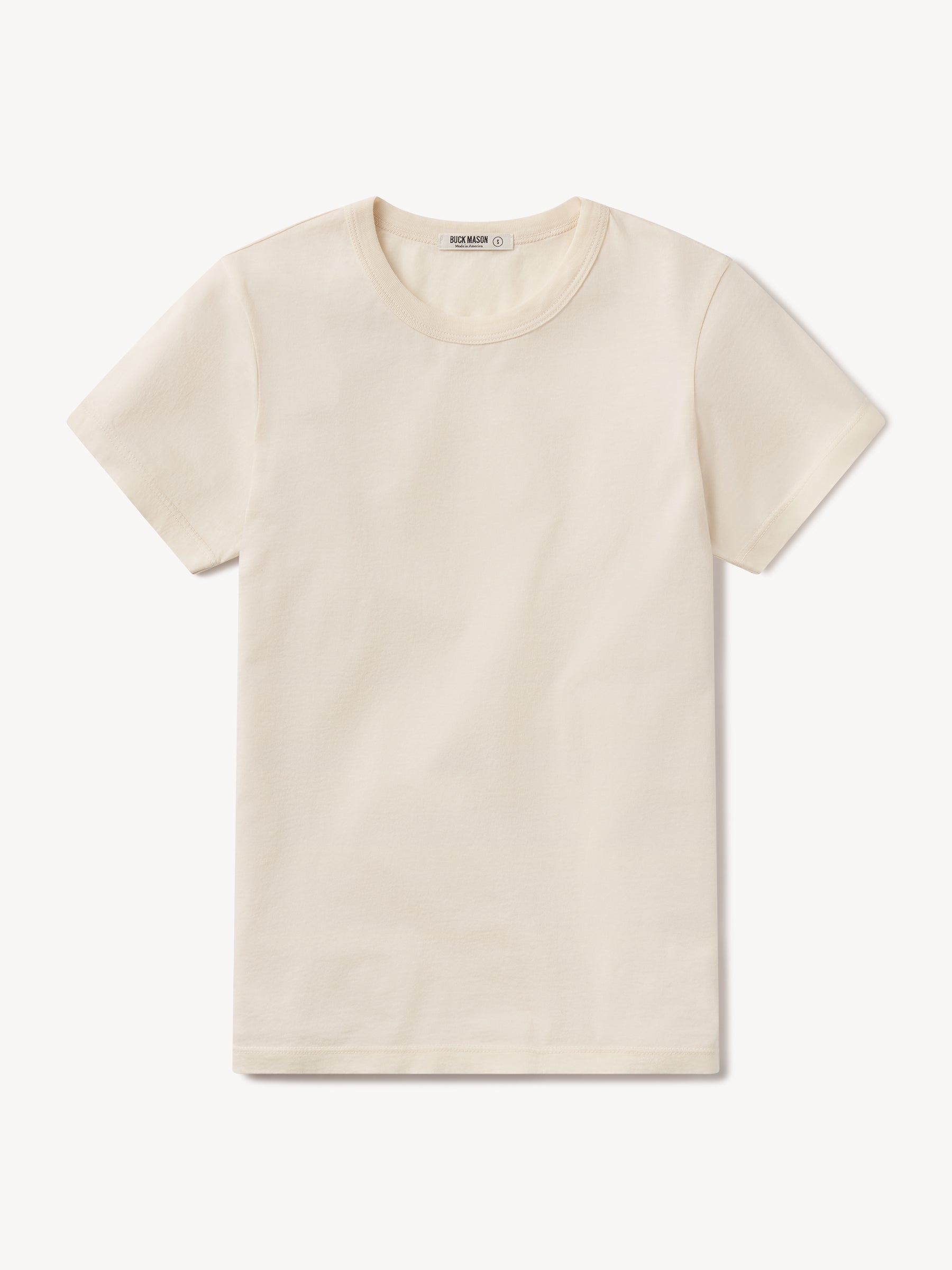 Natural Venice Wash Pima Slim Crew