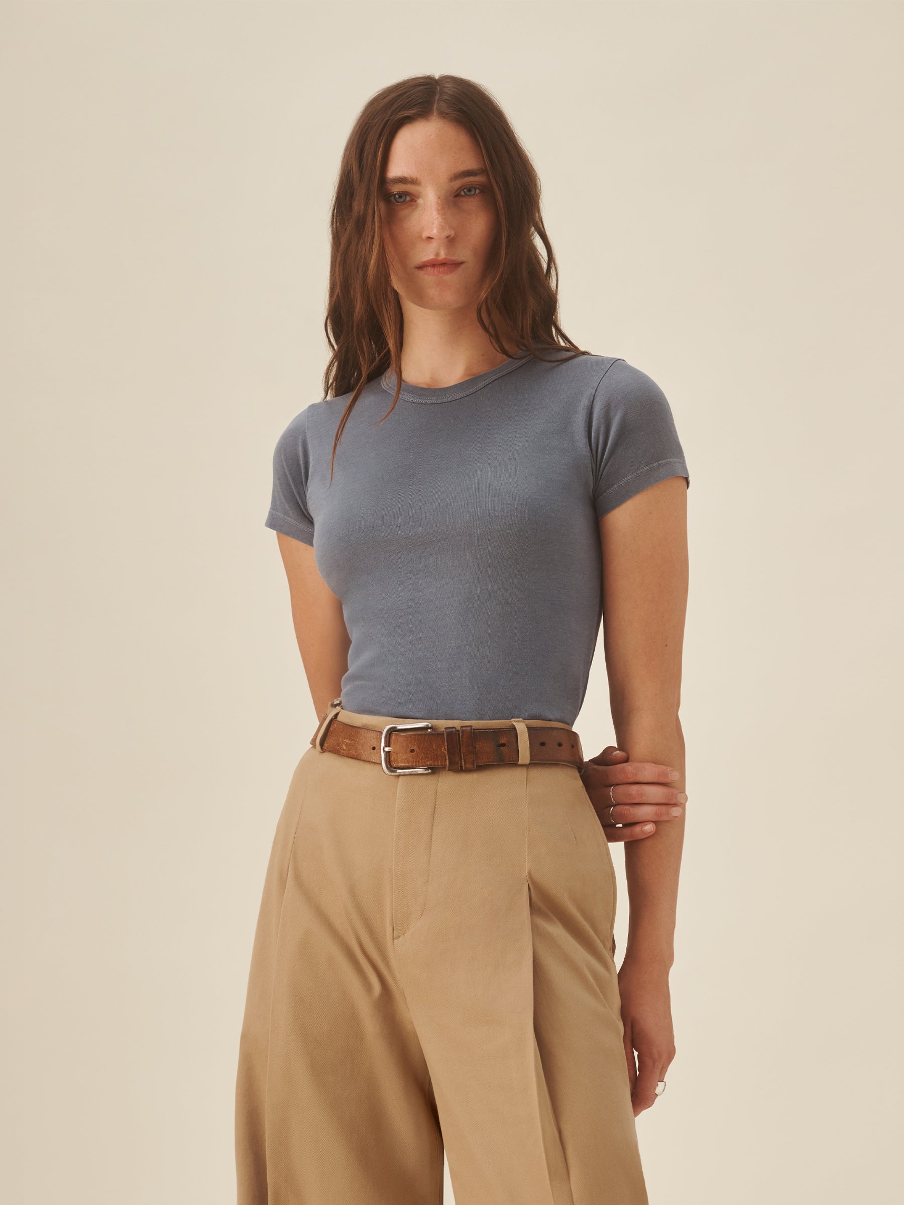 Tidepool Blue Pima Slim Crew