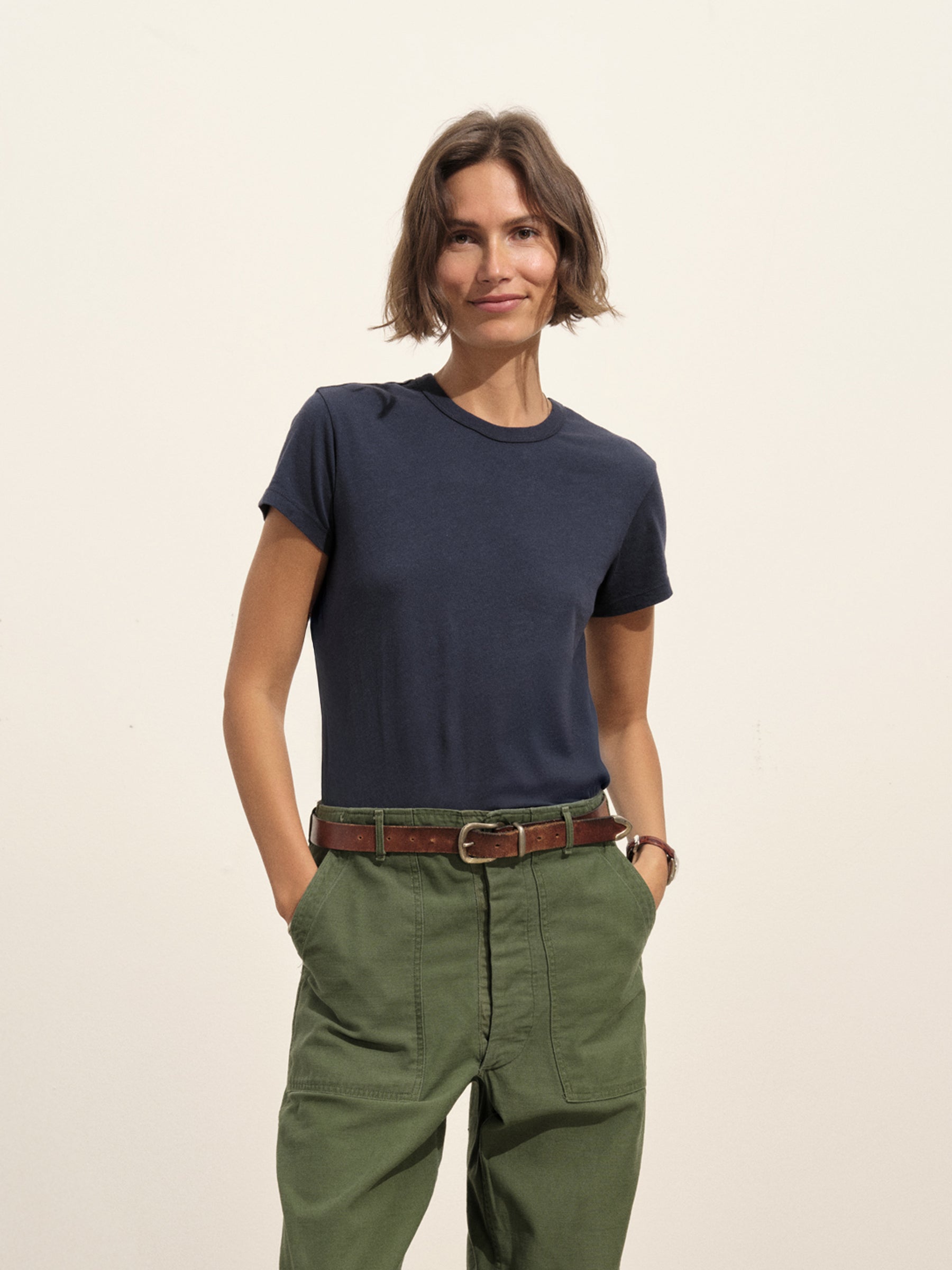 Dark Navy Cloud Jersey Slim Crew