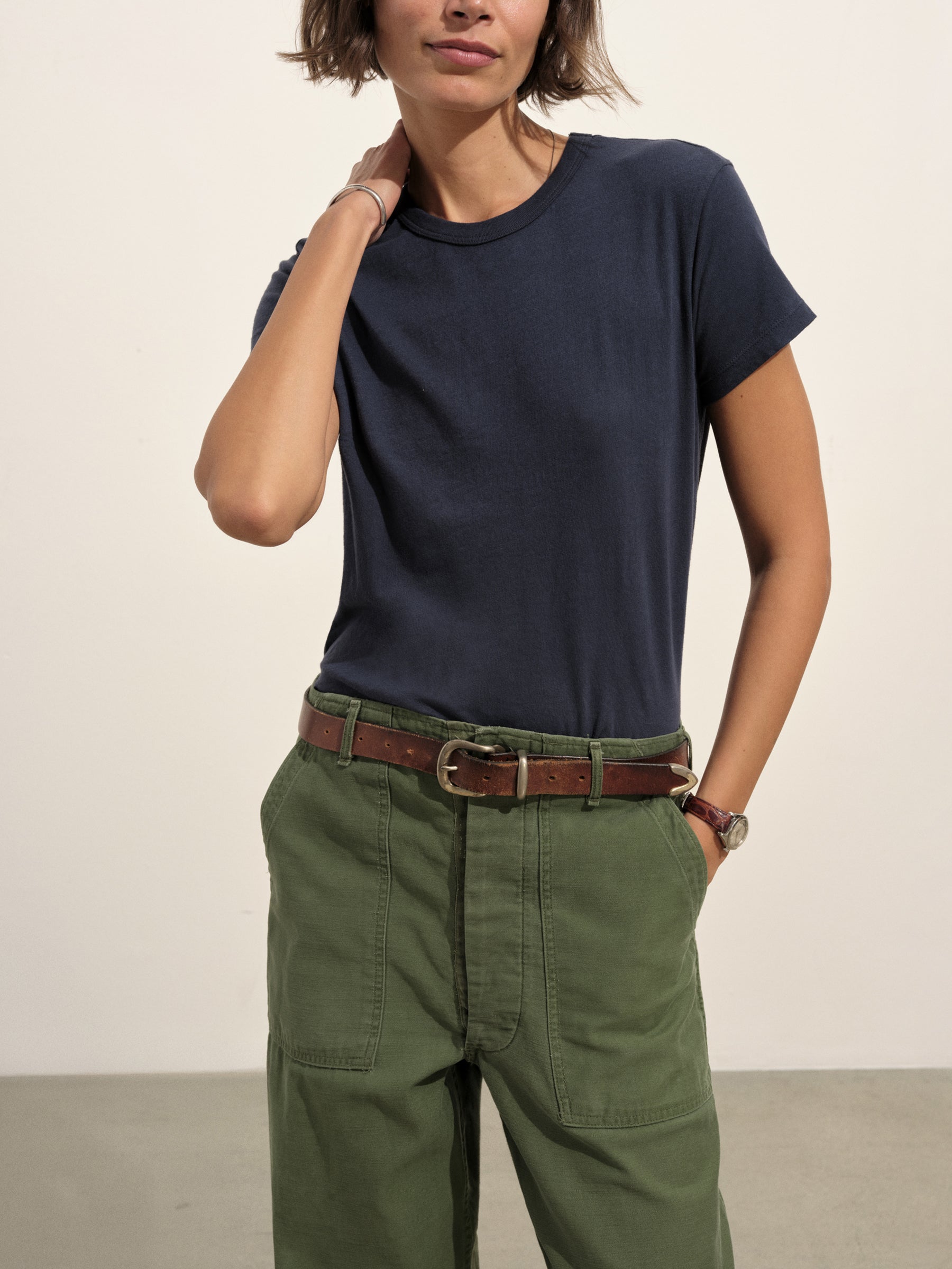 Alternative view of Dark Navy Cloud Jersey Slim Crew