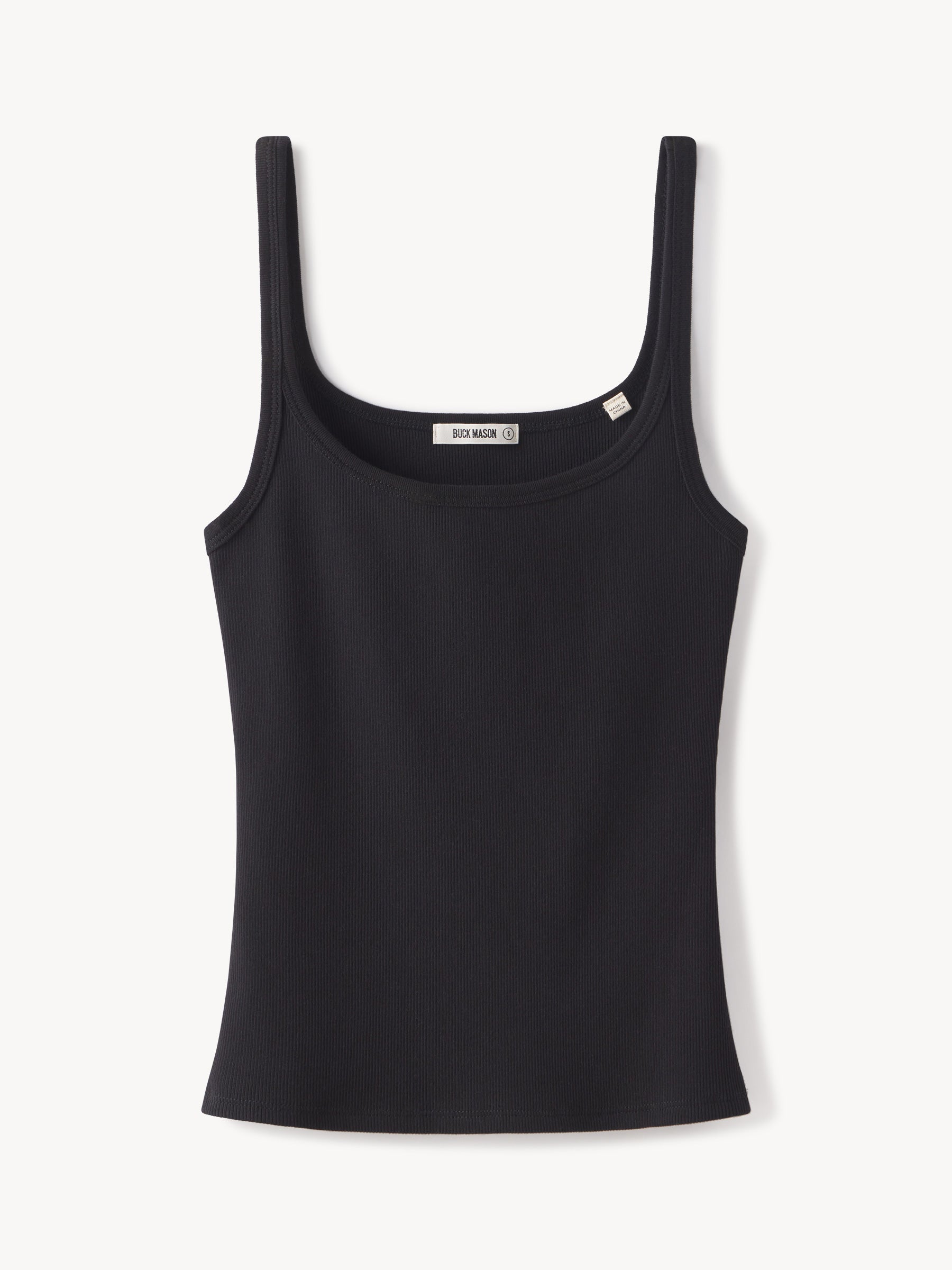 Black Surplus Rib Scoop Neck Tank