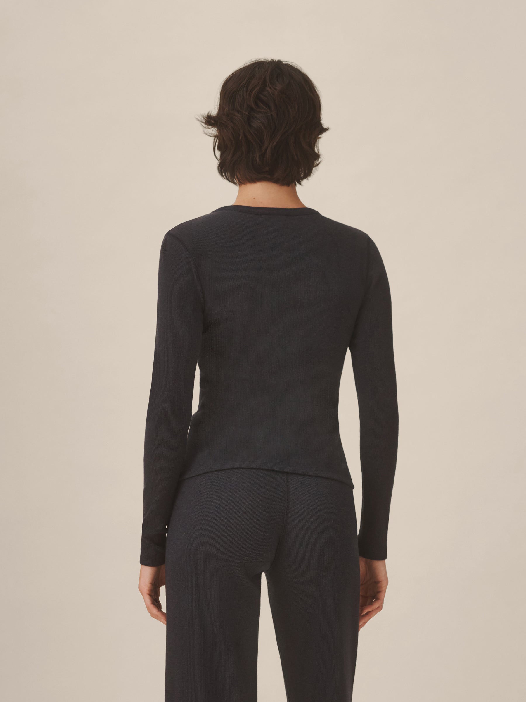 Marled Dark Navy Surplus Rib L/S Crew - Image 5