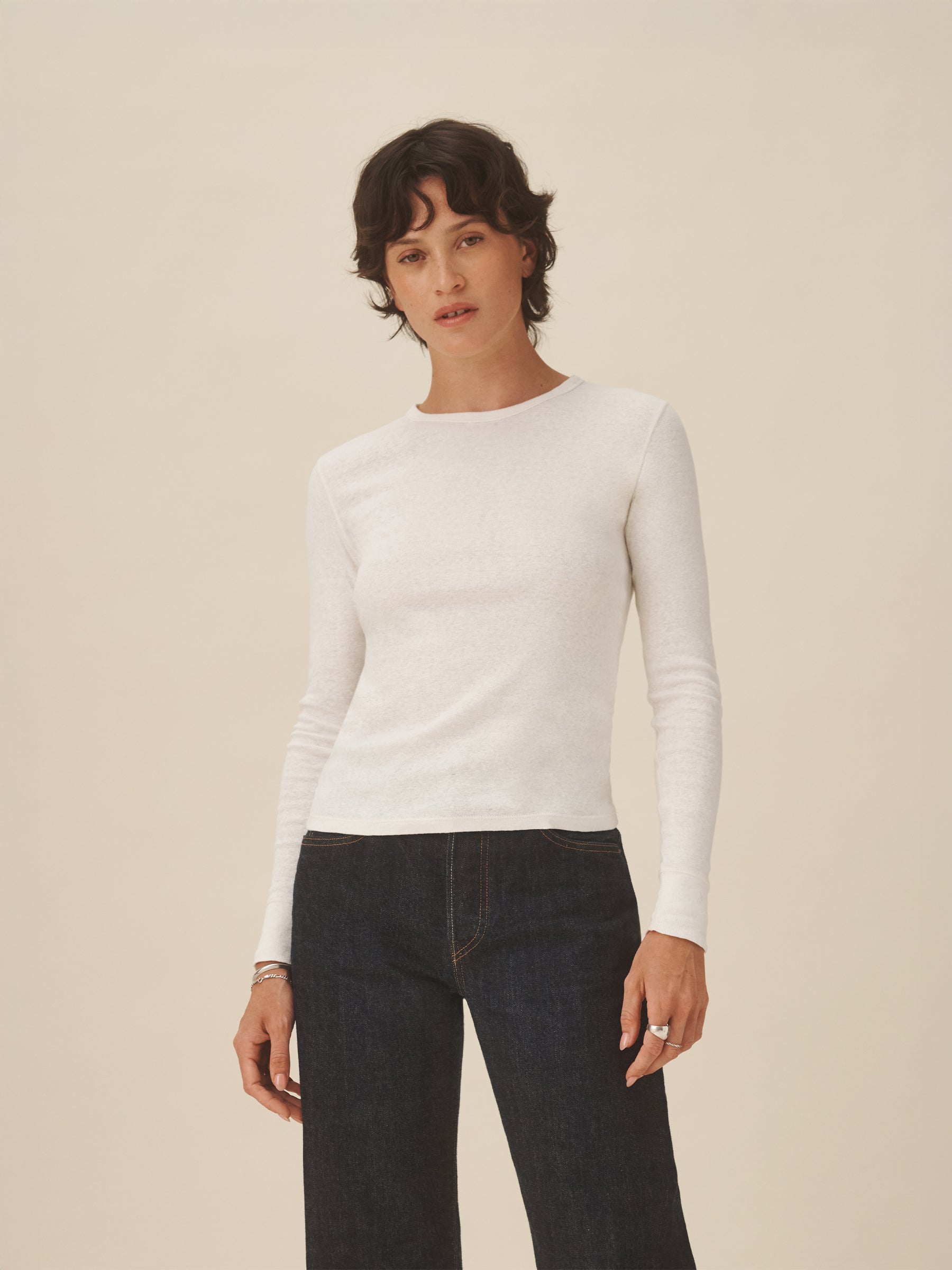 Alternative view of Natural Heirloom Rib L/S Crew