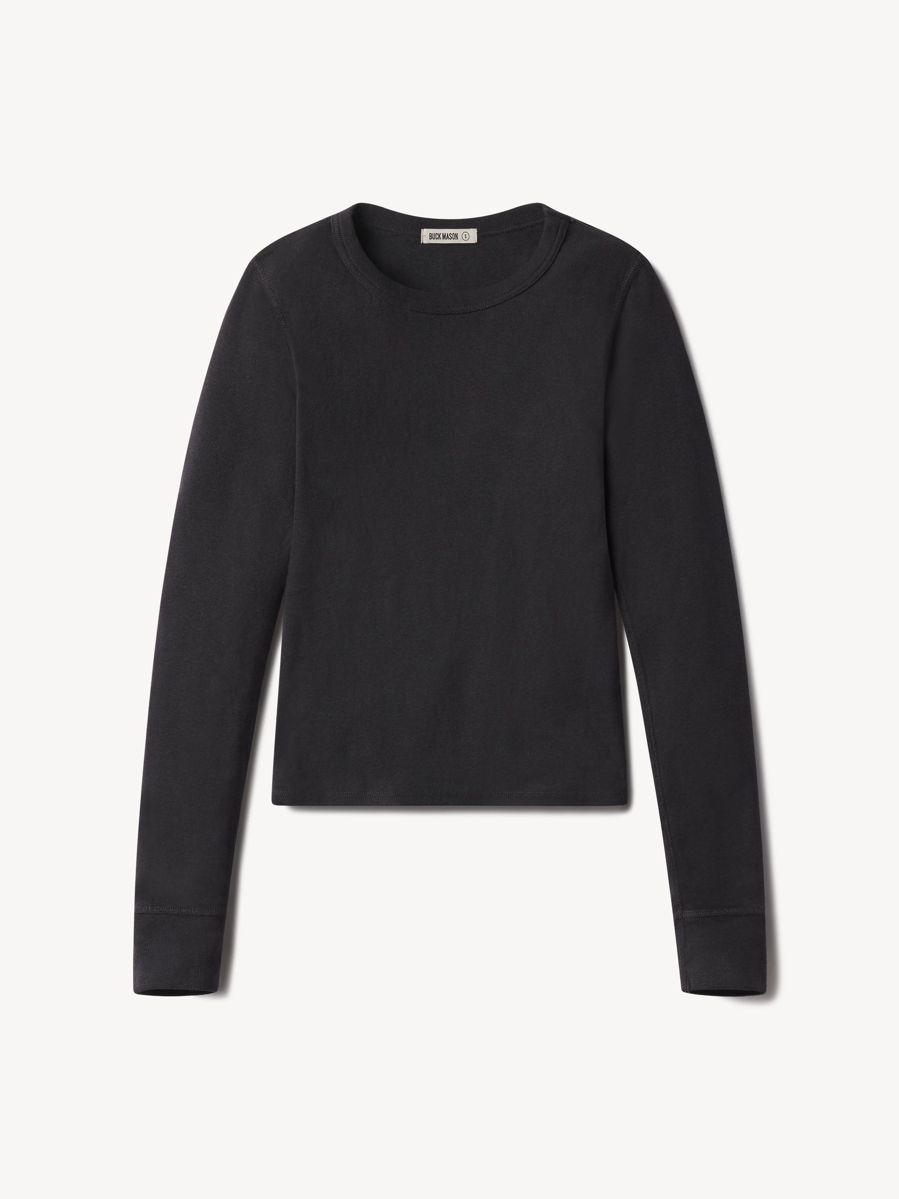 Soft Black Heirloom Rib L/S Crew