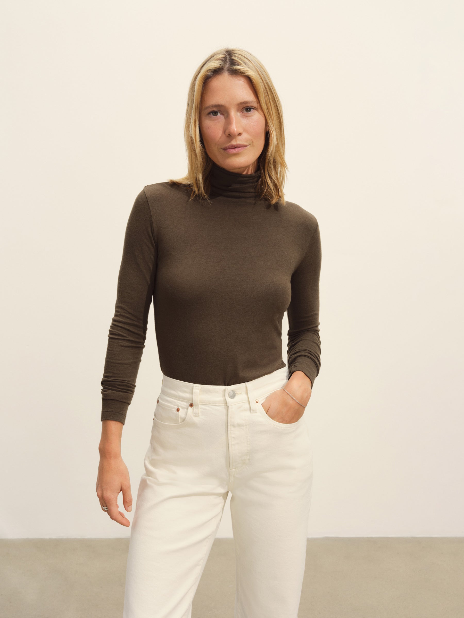 Alternative view of River Rock Cloud Jersey Turtleneck