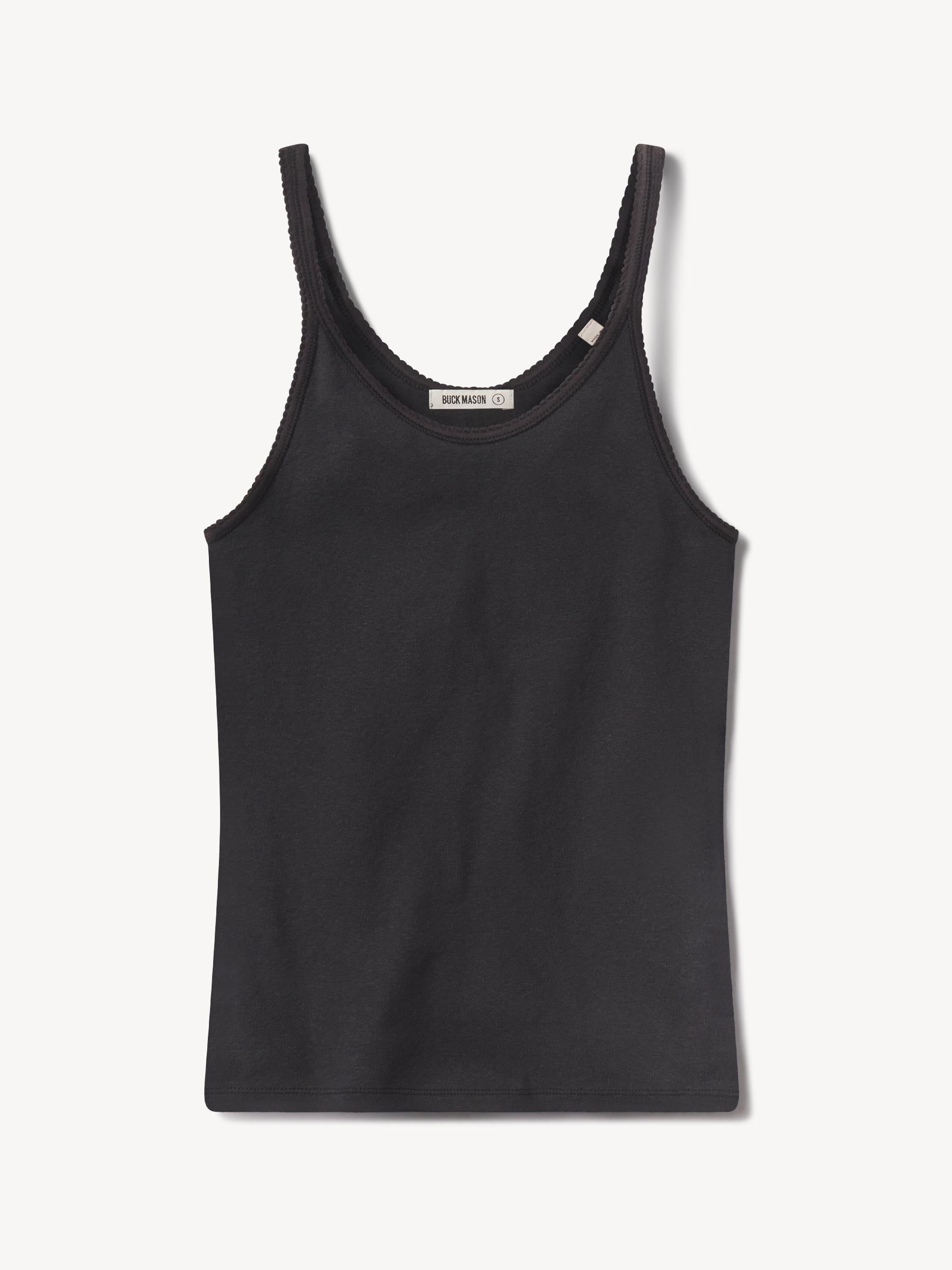Soft Black Heirloom Rib Scoop Tank