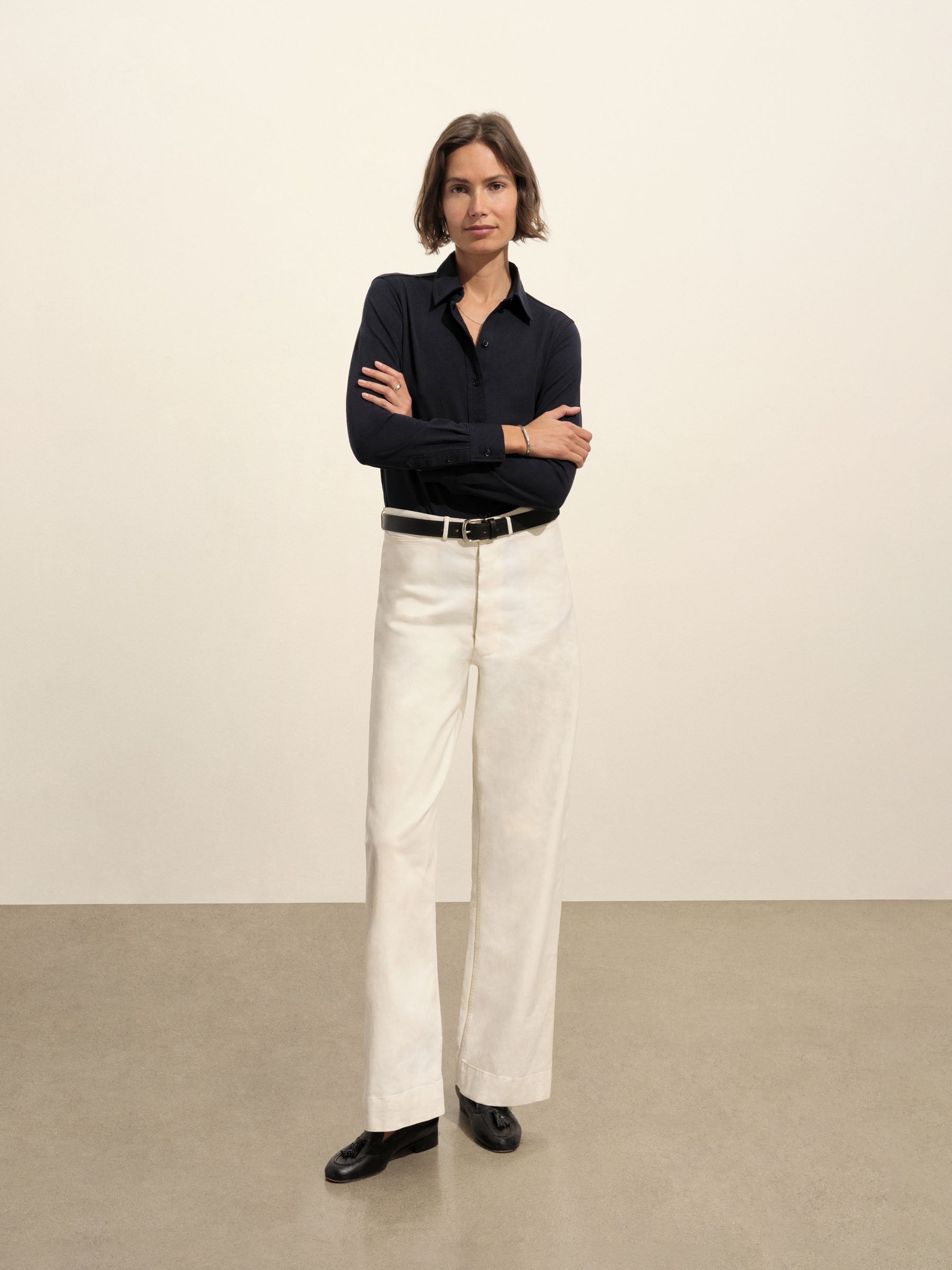 Alternative view of Dark Navy Fluid Jersey Bungalow Shirt