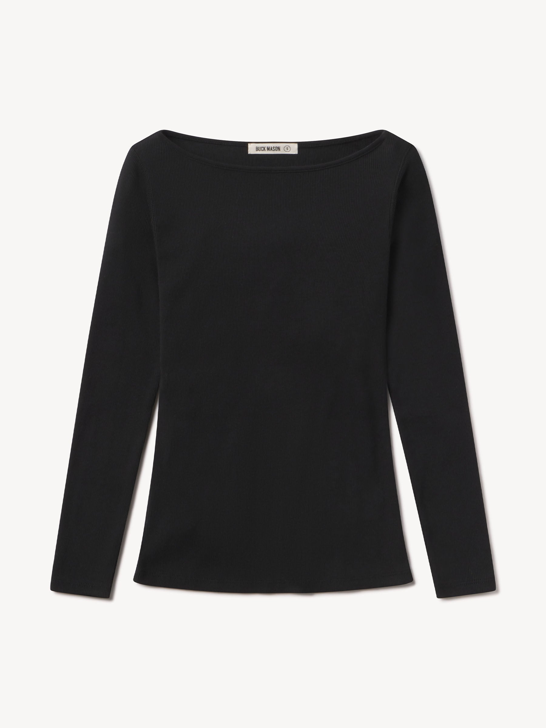 Alternative view of Black Surplus Rib Bateau Neck L/S