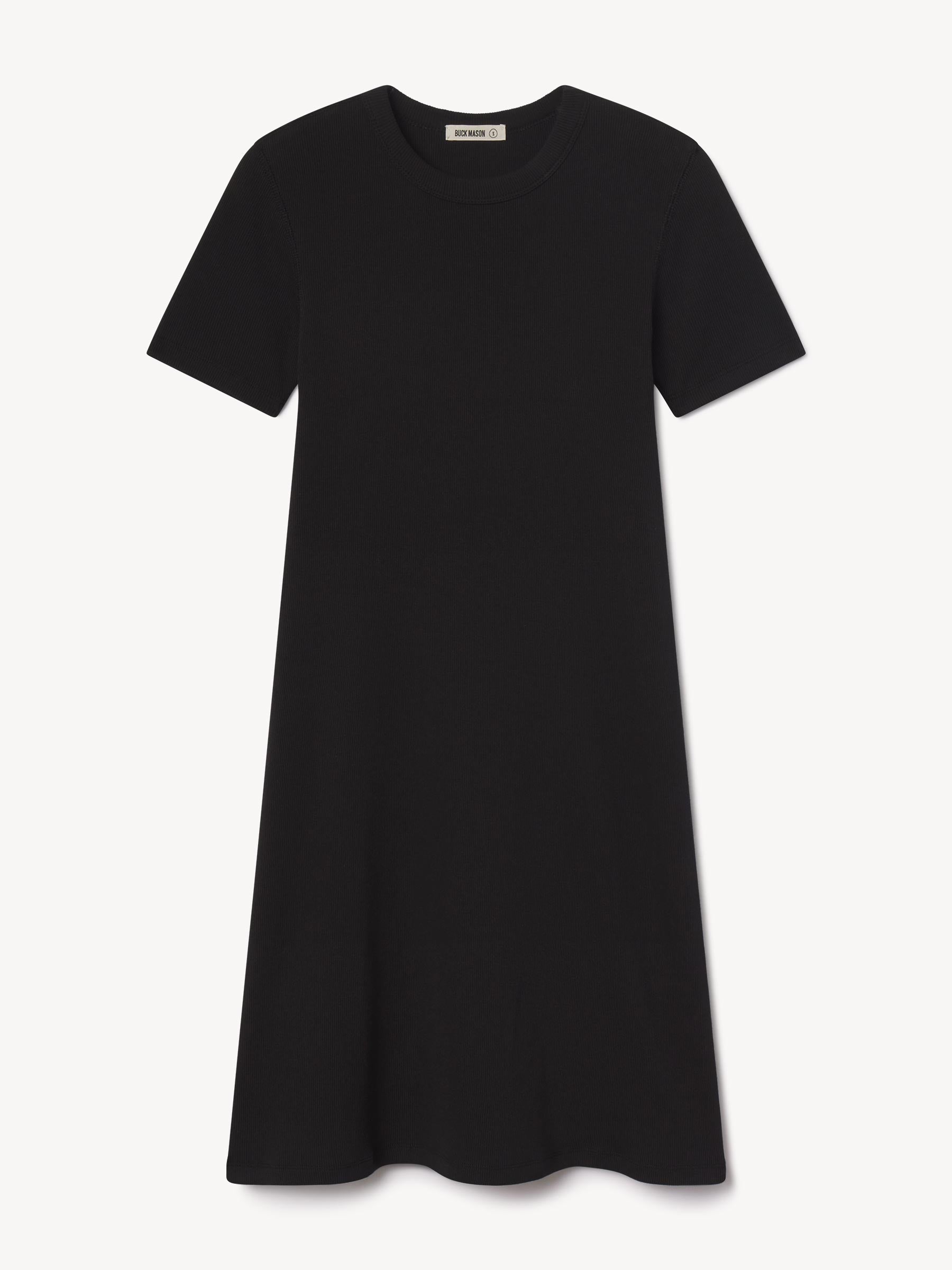 Black Surplus Rib Mini Tee Dress