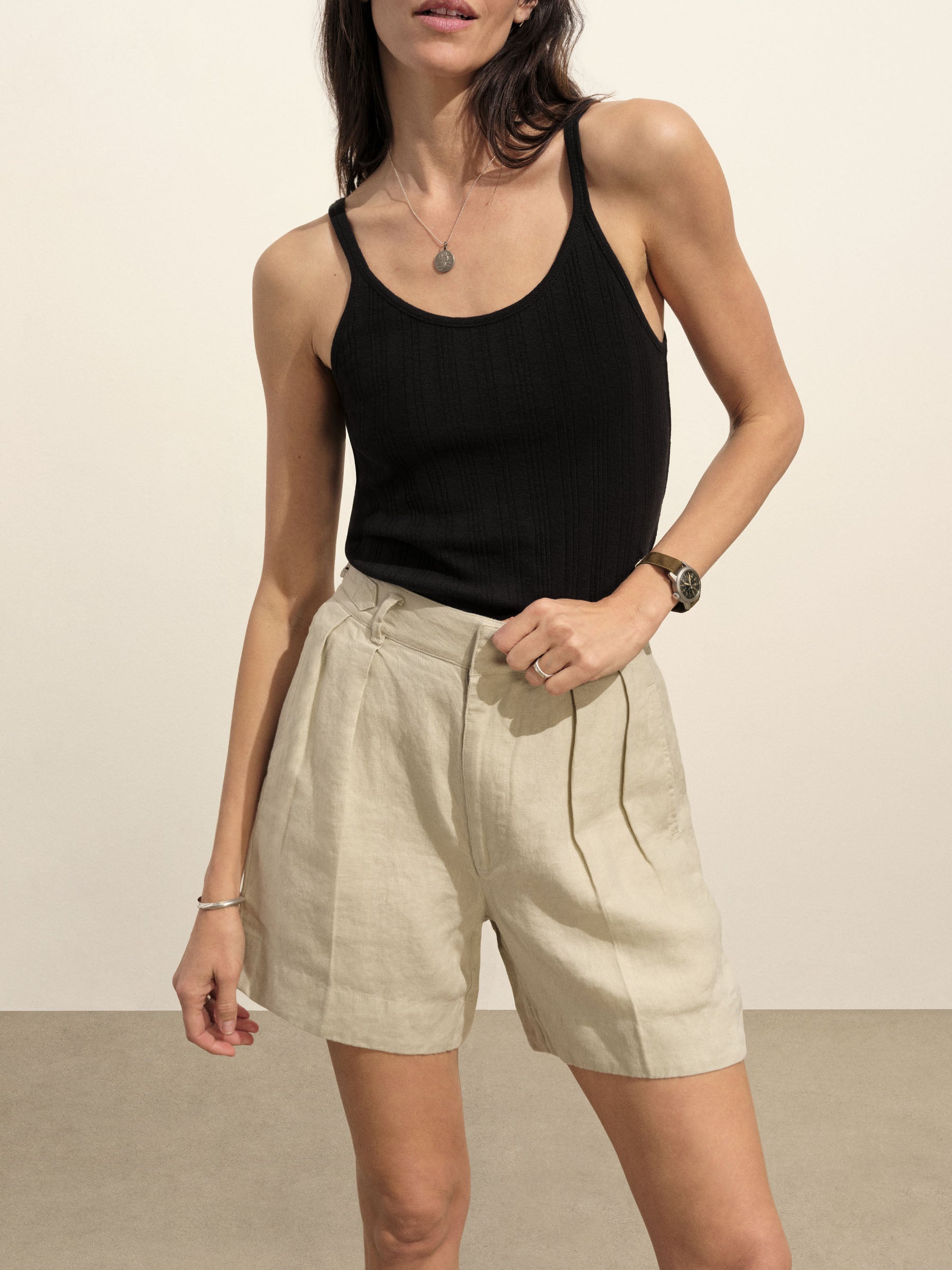 Alternative view of Black Heirloom Rib Base Tank