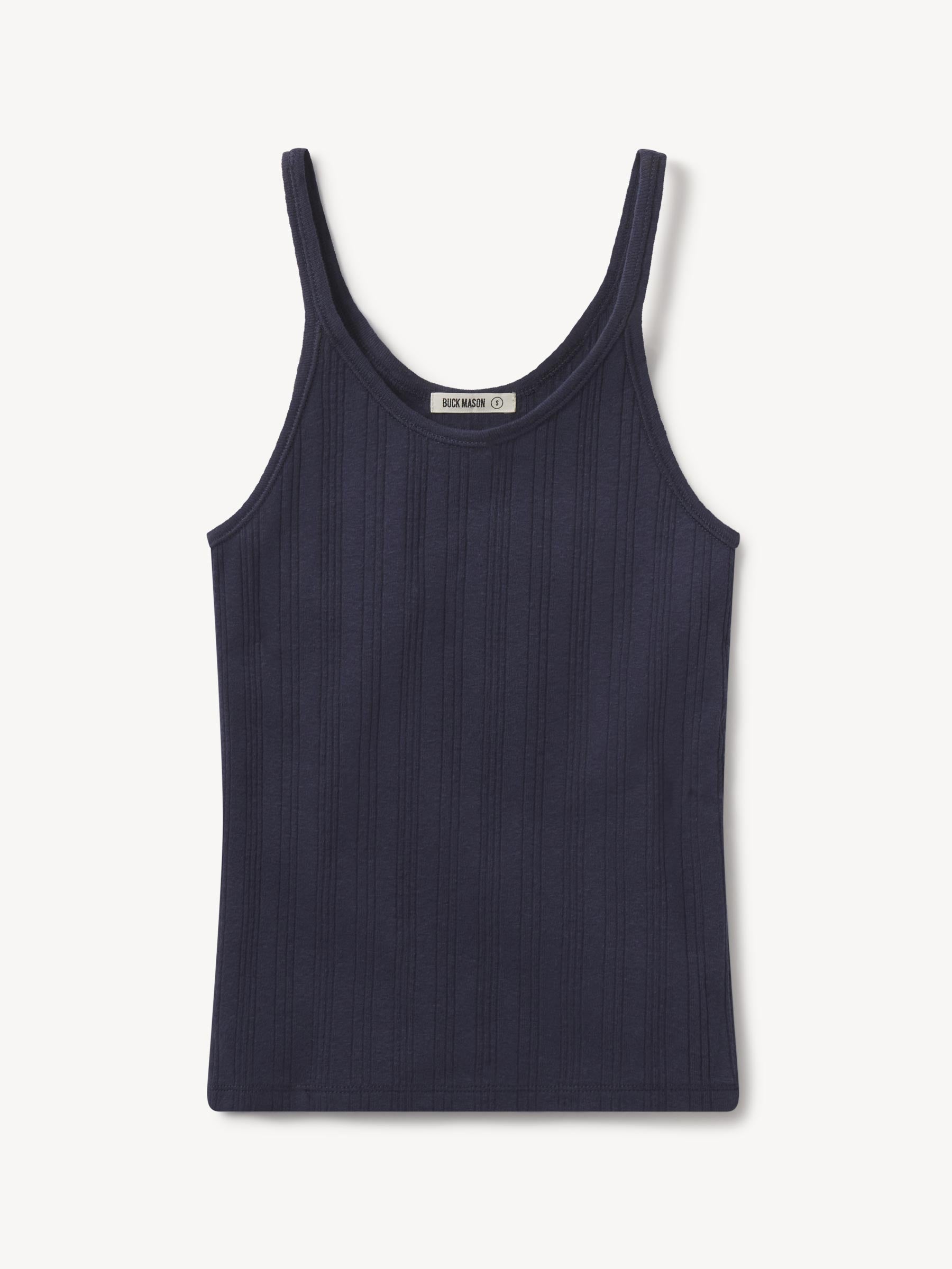 Washed Navy Heirloom Rib Base Tank