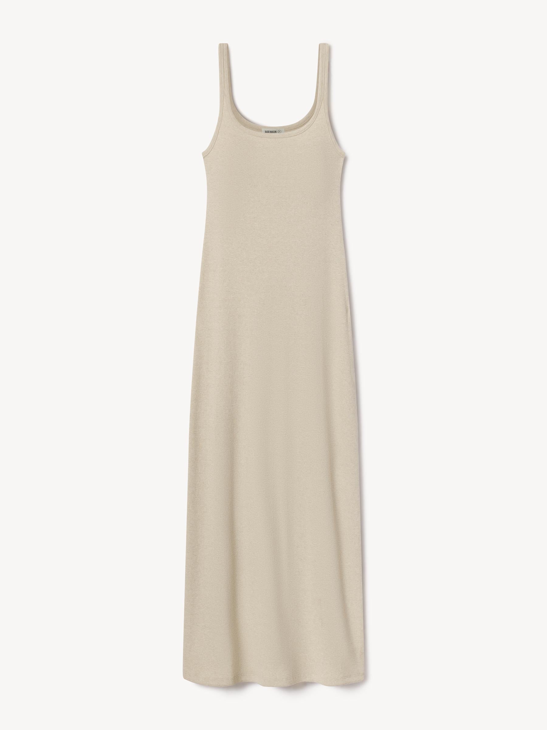 Marled Birchwood Surplus Rib Scoop Tank Dress